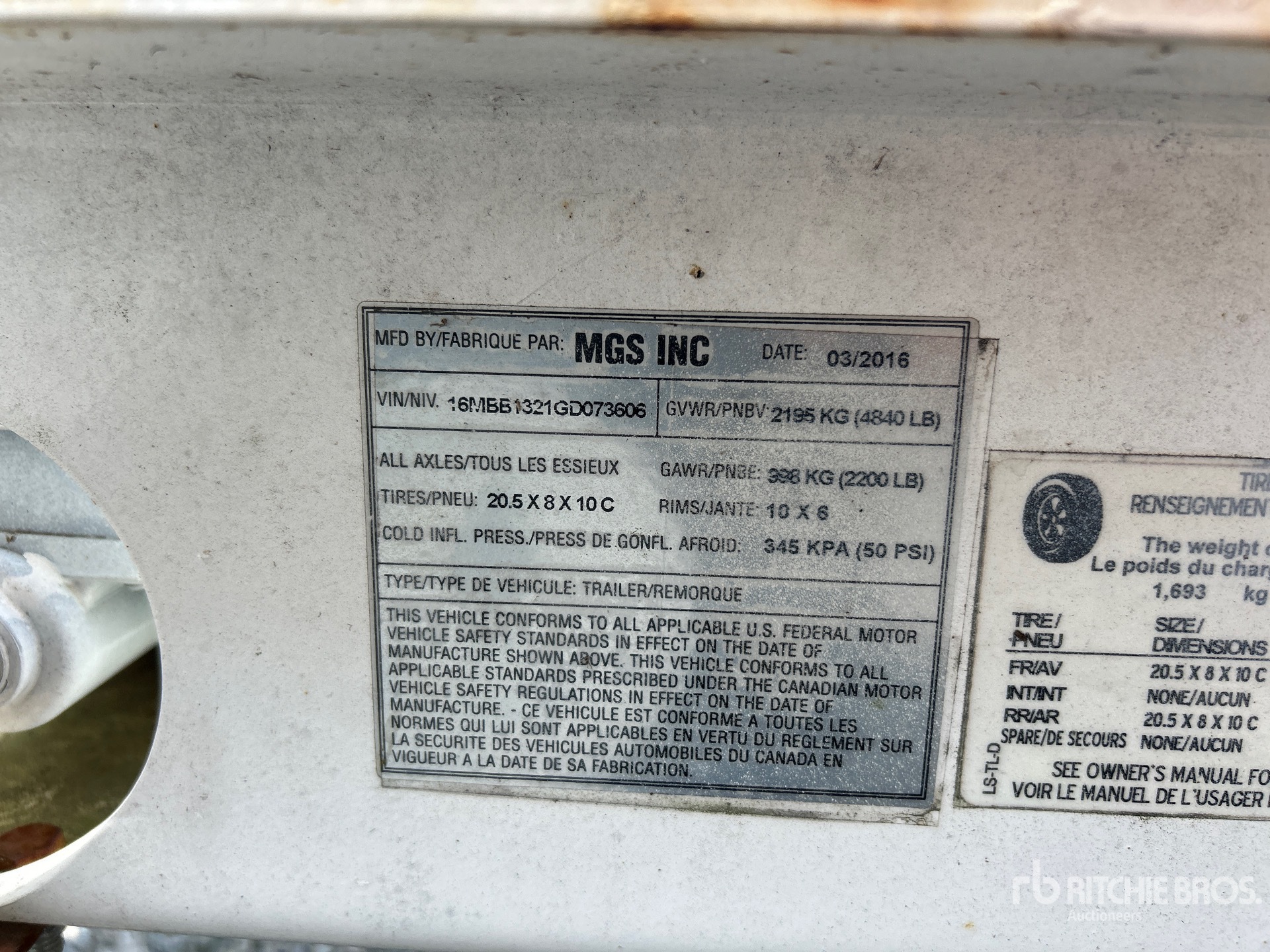 General Appearance with Serial Number / VIN