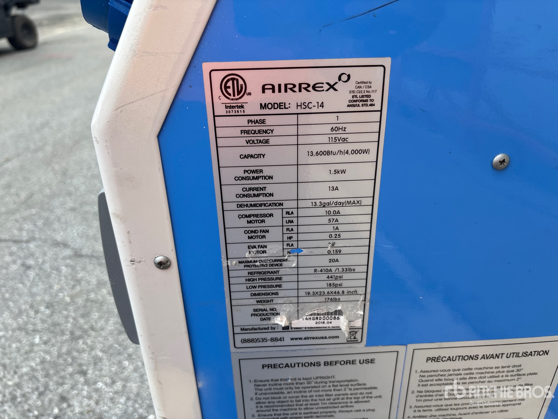 General Appearance with Serial Number / VIN