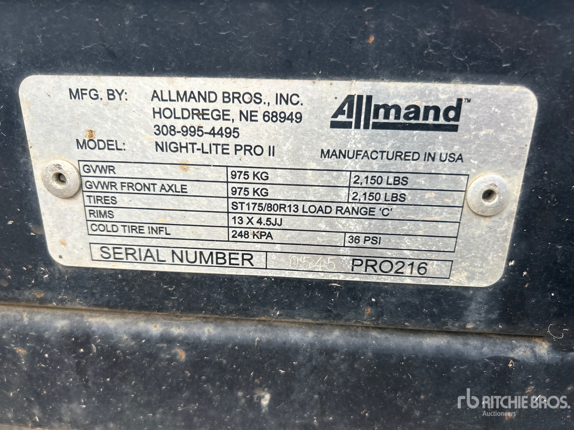 General Appearance with Unit Serial Number