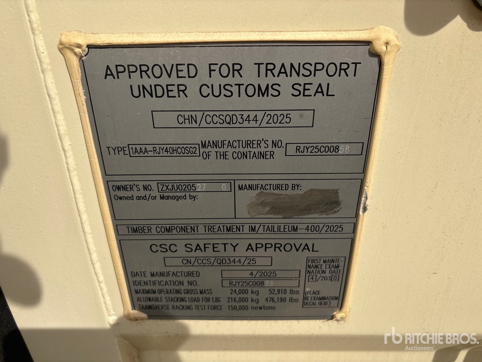 General Appearance with Serial Number / VIN