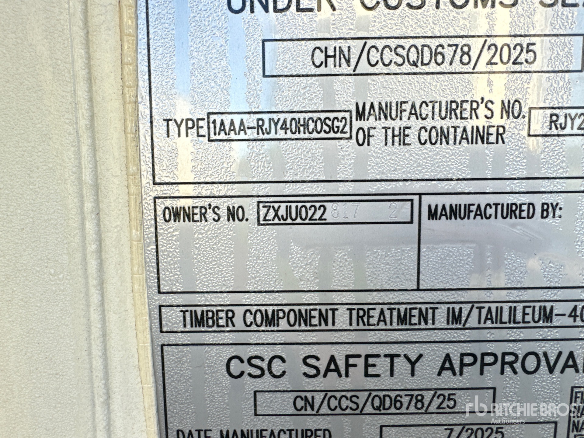 General Appearance with Serial Number / VIN