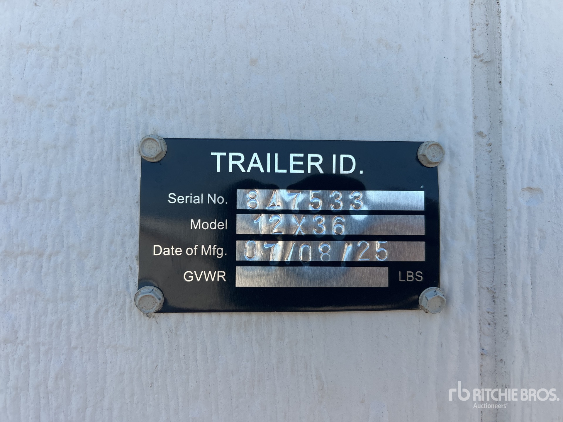 General Appearance with Serial Number / VIN