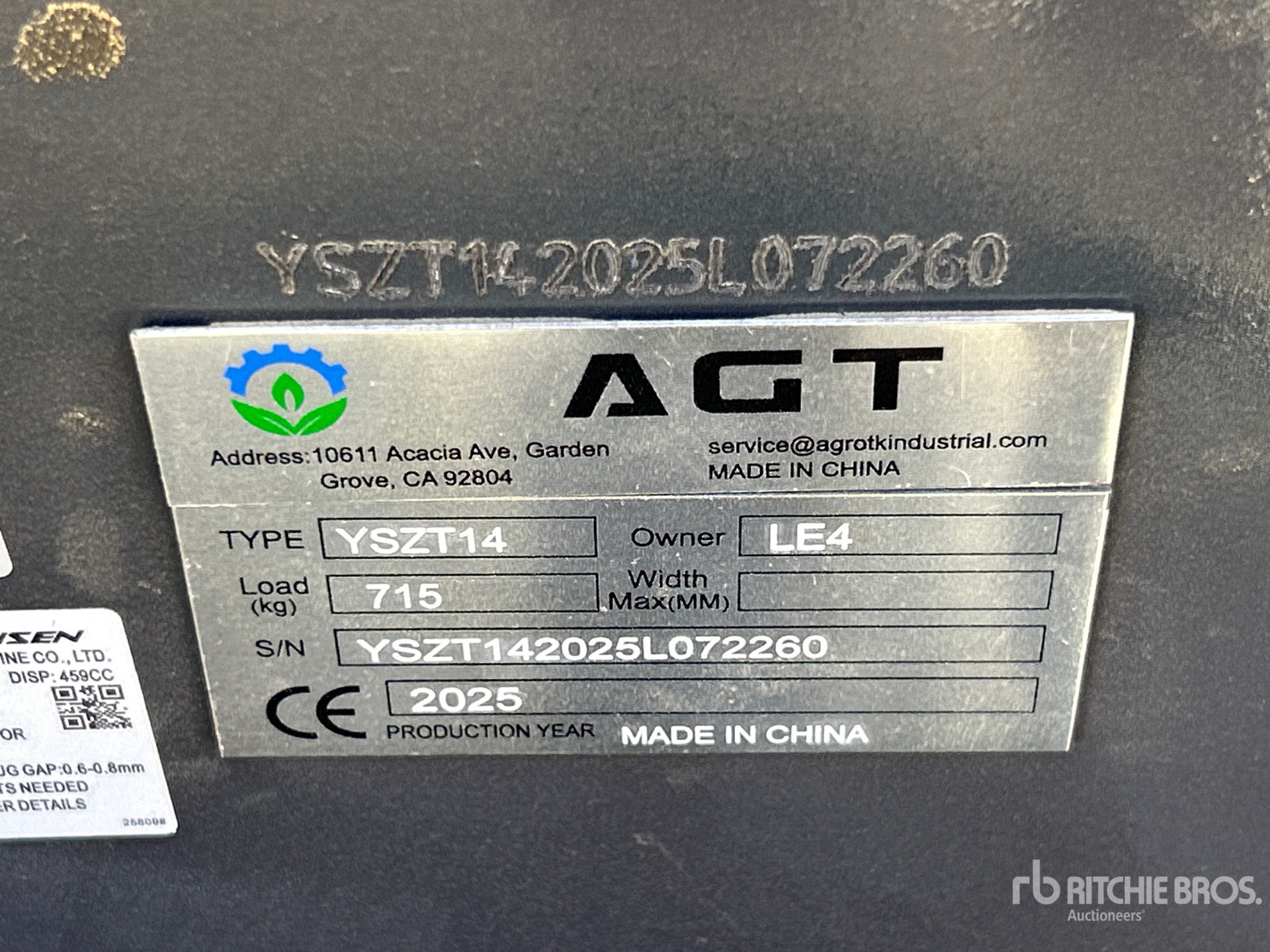 General Appearance with Serial Number / VIN