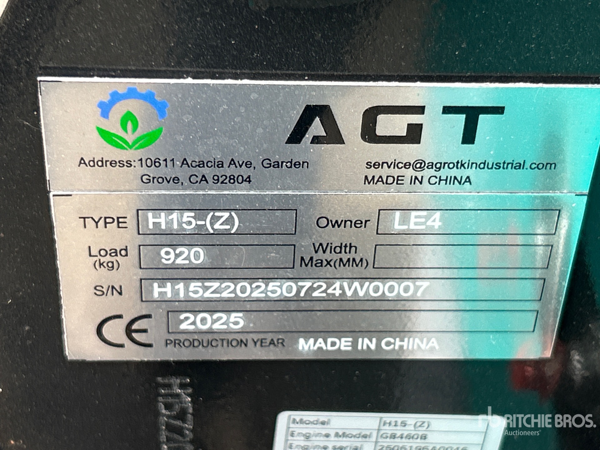 General Appearance with Serial Number / VIN