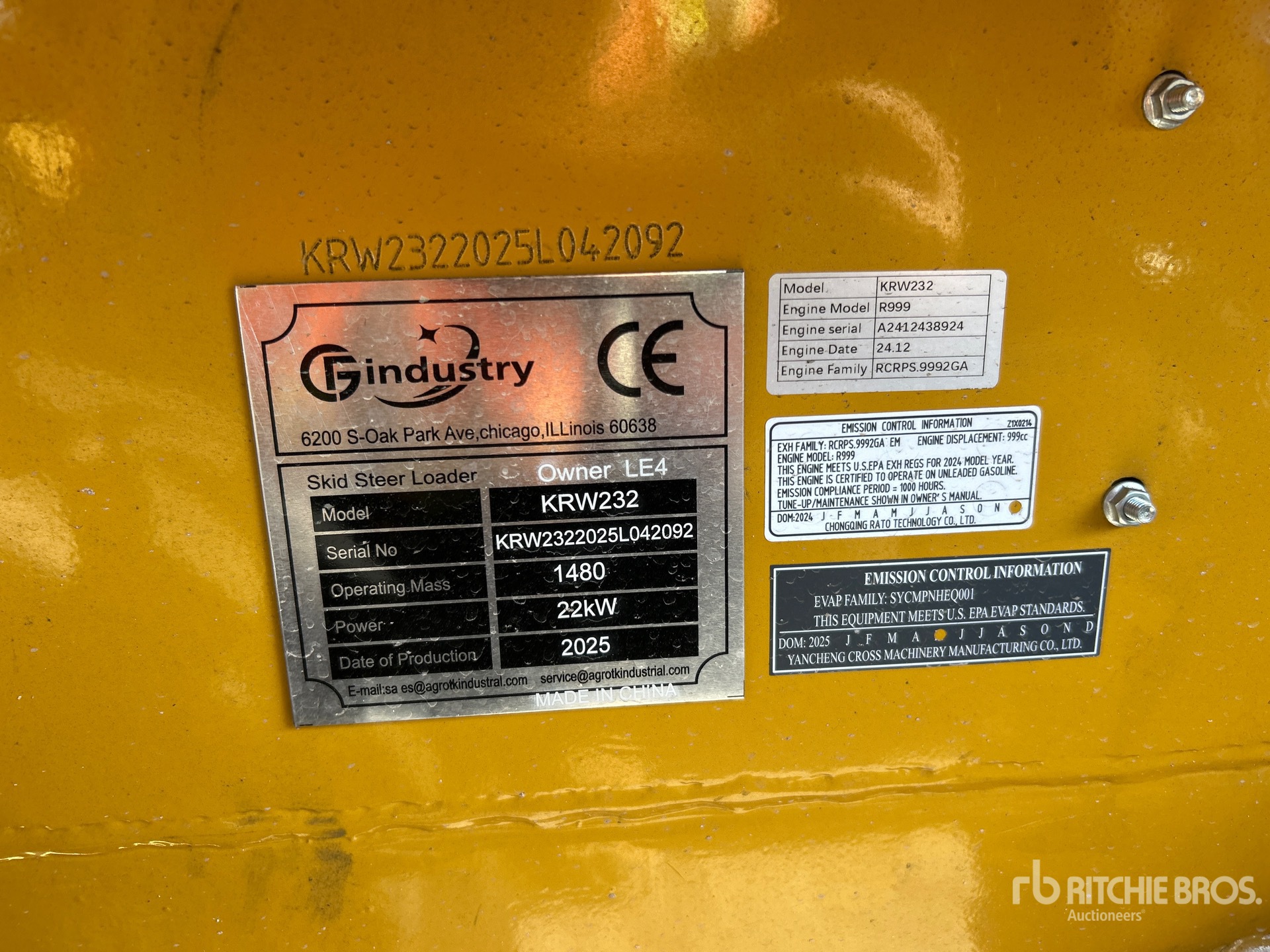 General Appearance with Serial Number / VIN
