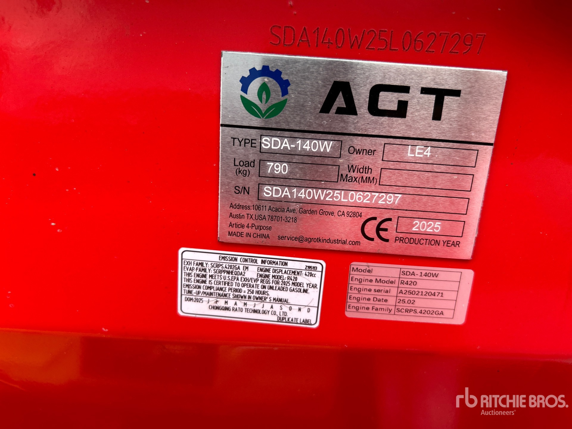General Appearance with Serial Number / VIN