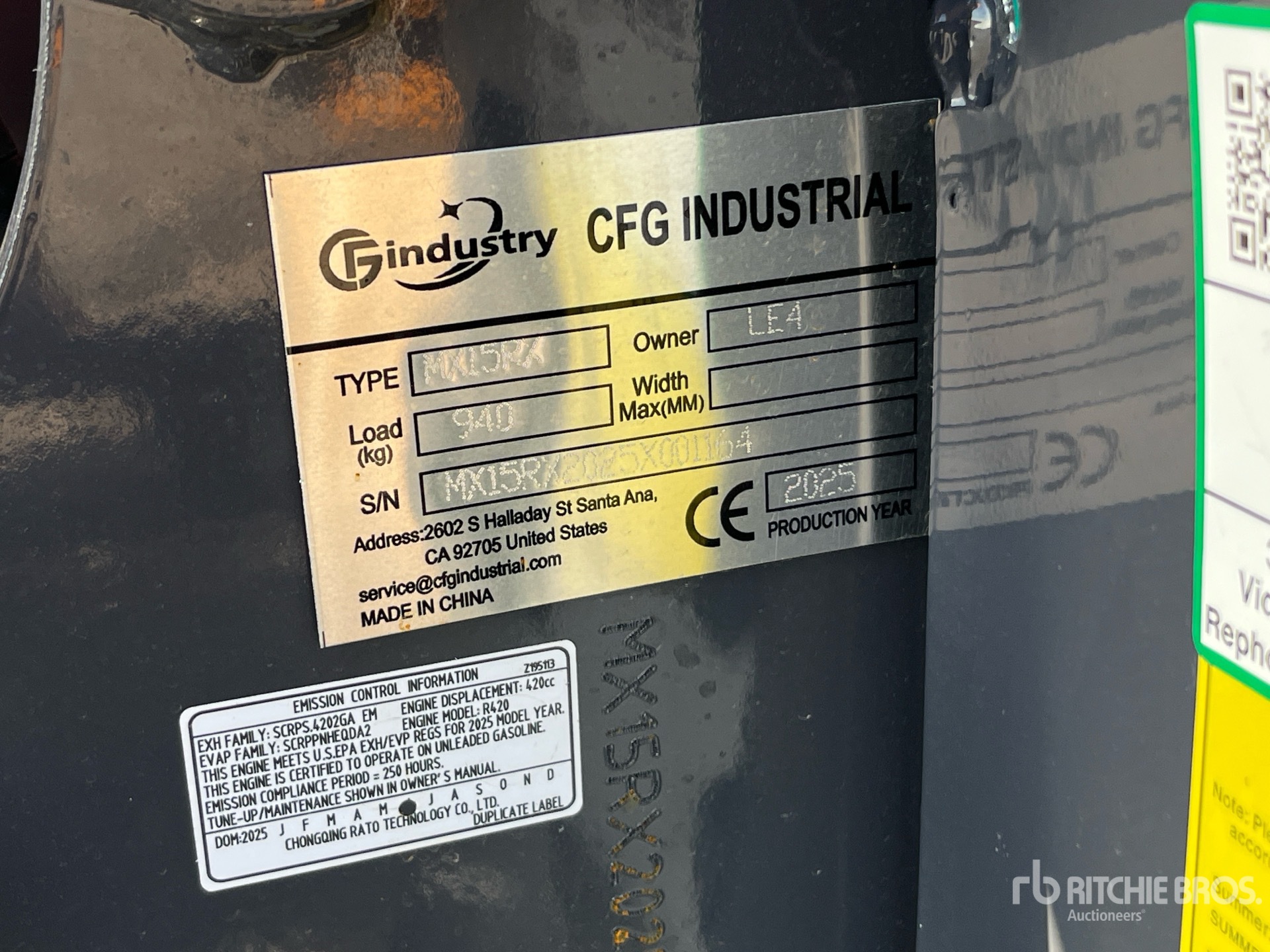 General Appearance with Serial Number / VIN