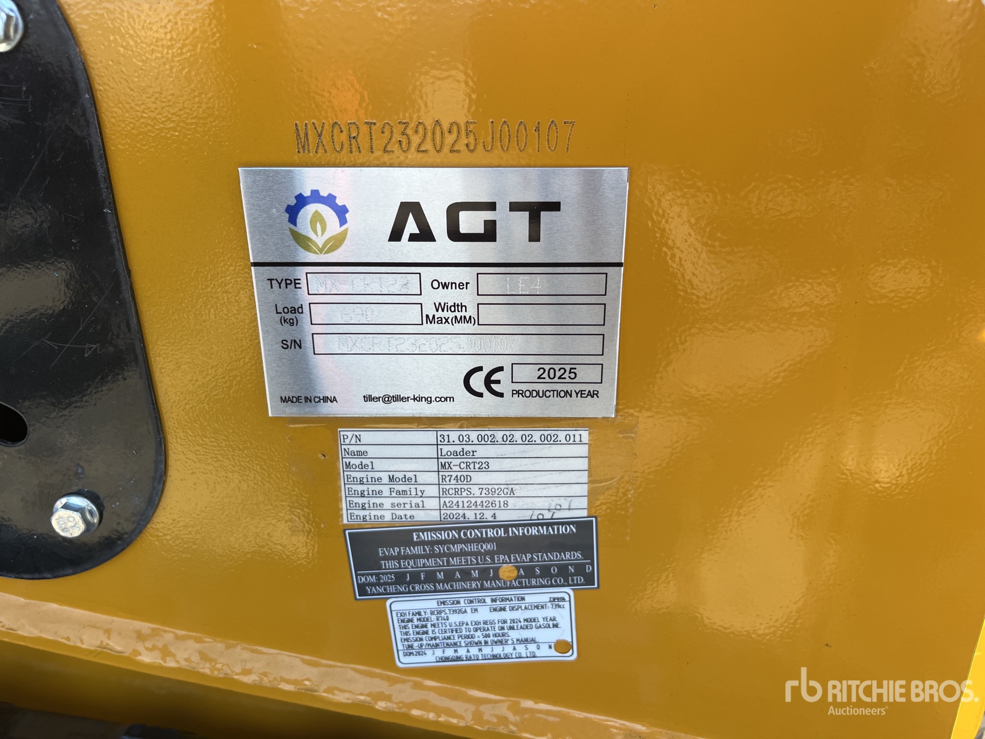 General Appearance with Serial Number / VIN