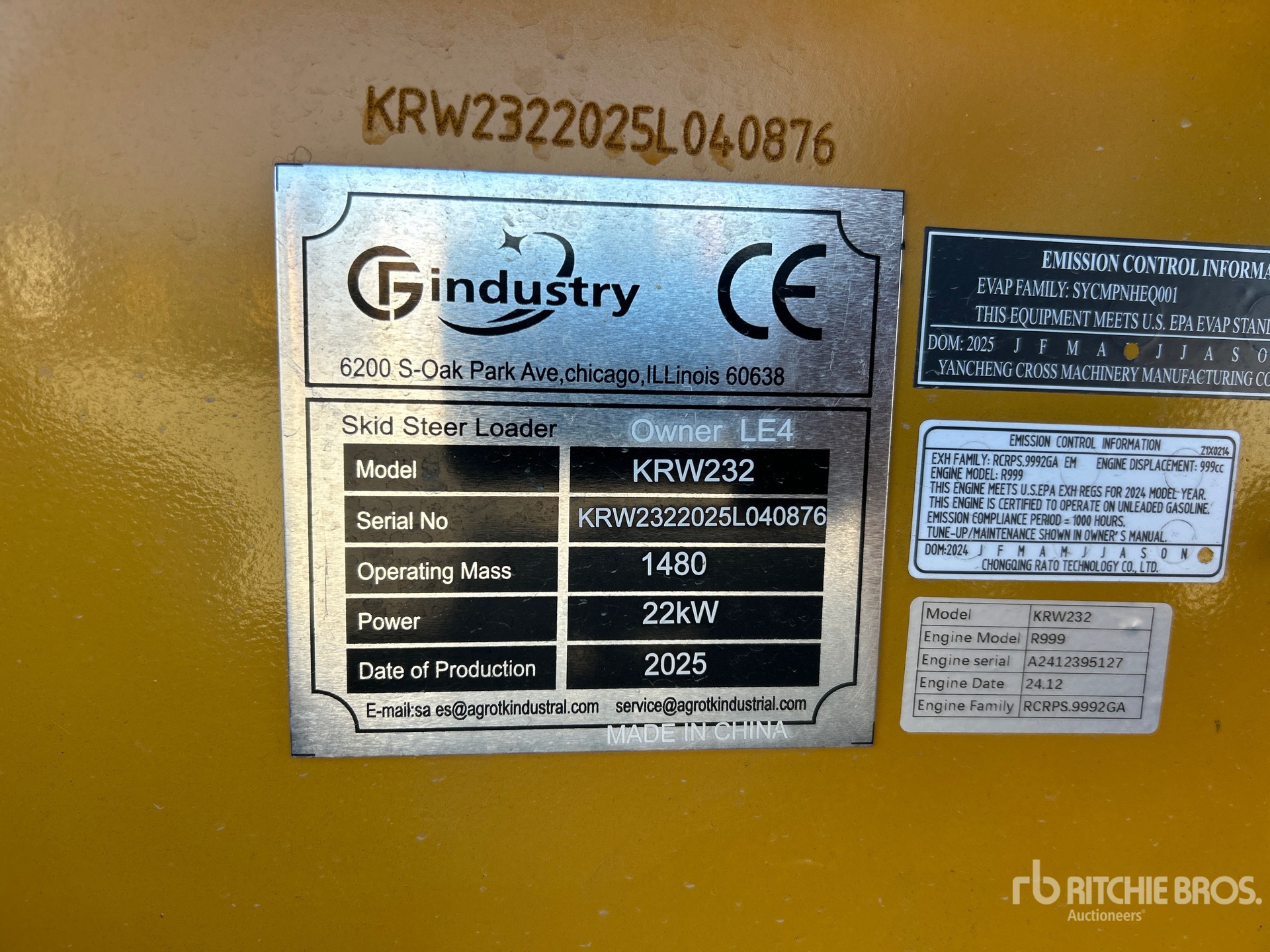 General Appearance with N.º de serie/VIN