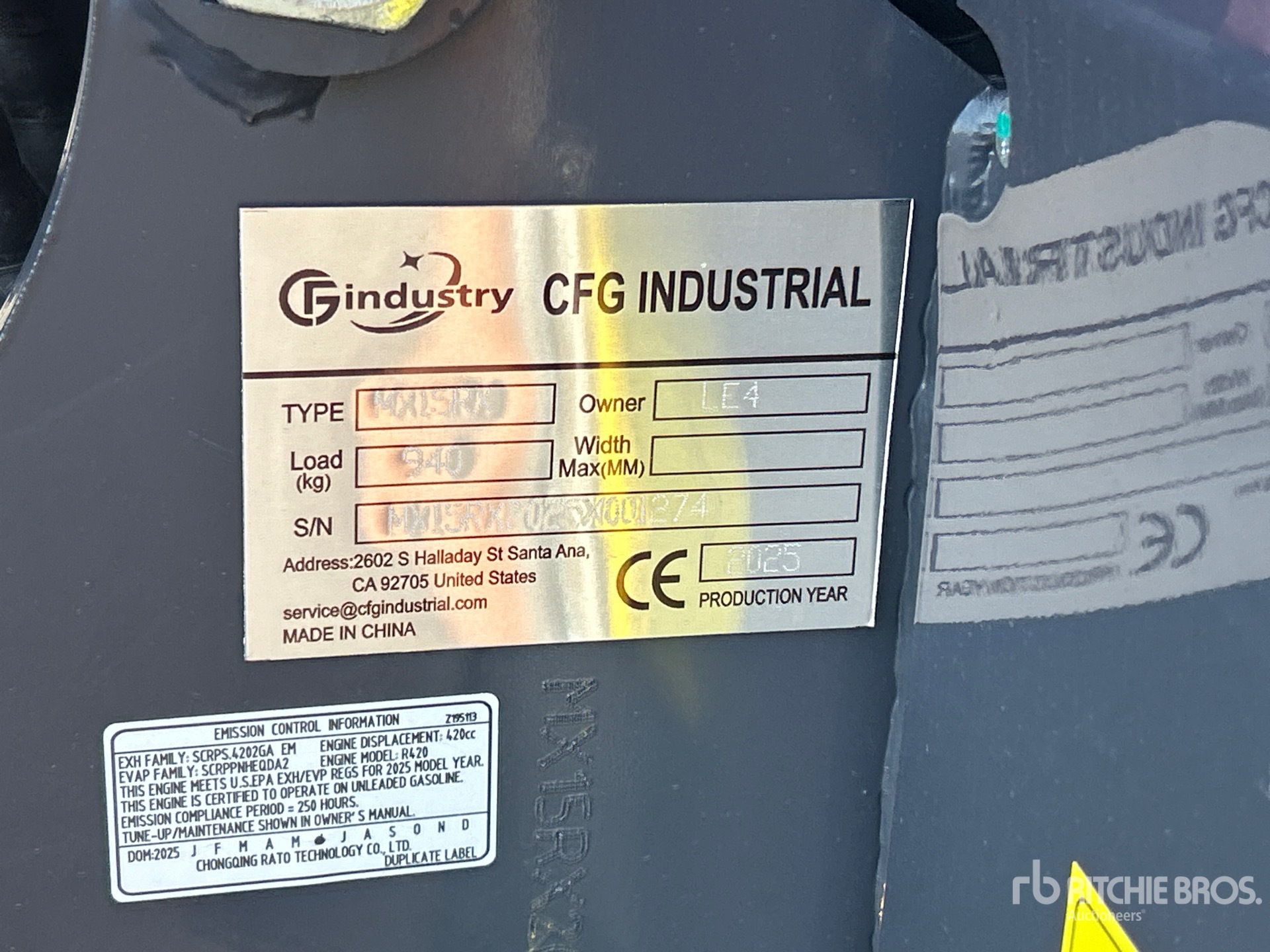 General Appearance with Serial Number / VIN