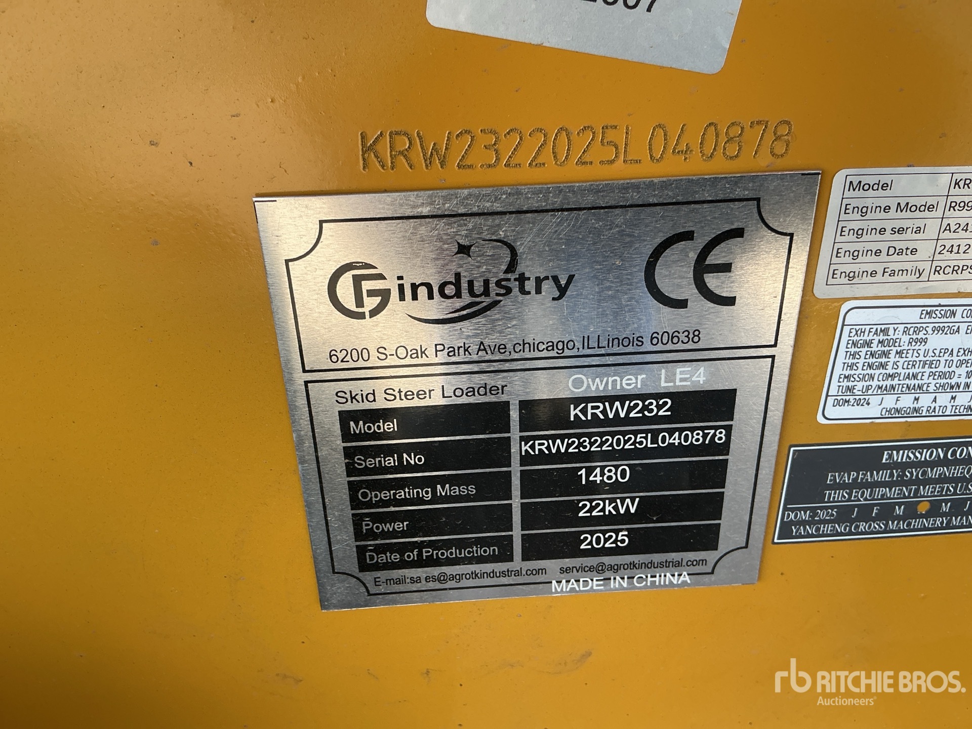 General Appearance with Serial Number / VIN