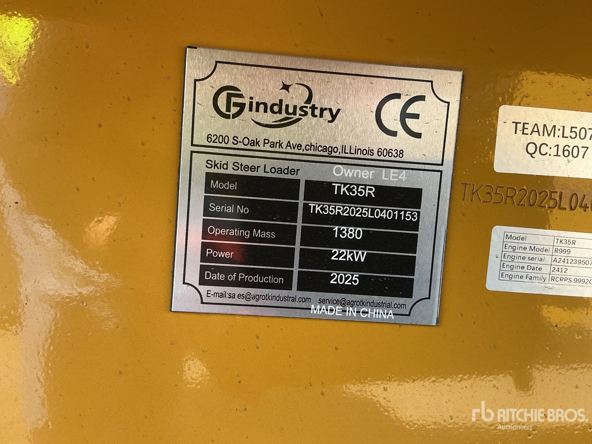 General Appearance with Serial Number / VIN