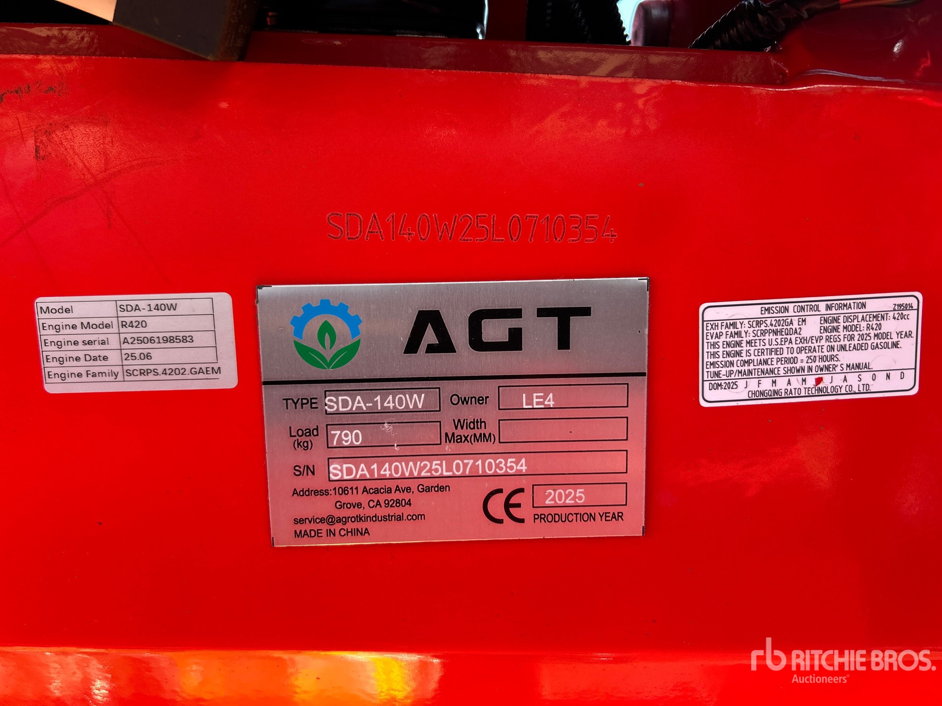 CARGADOR FRONTAL 2025 AGT SDA140W