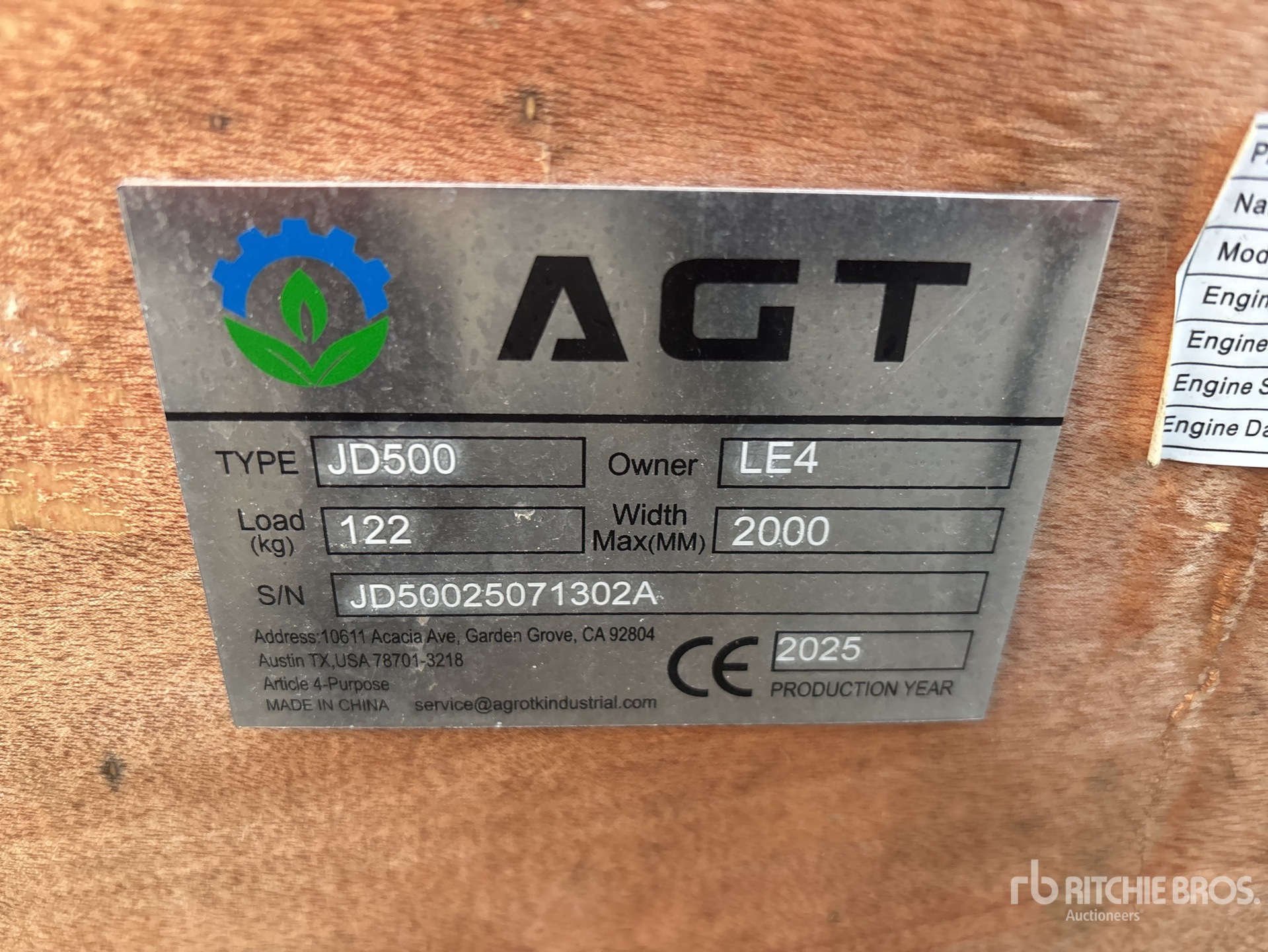 General Appearance with Serial Number / VIN