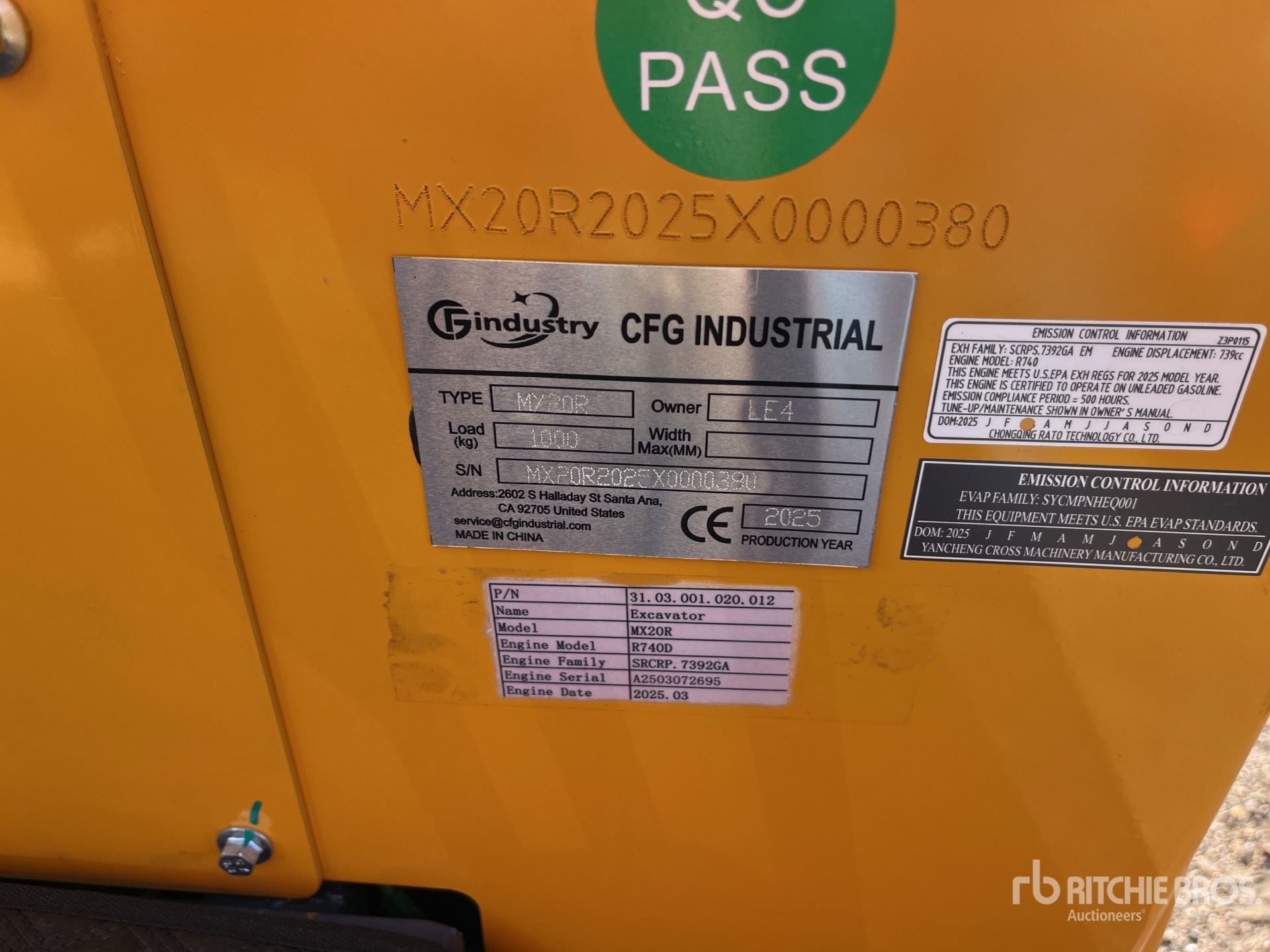 General Appearance with Serial Number / VIN