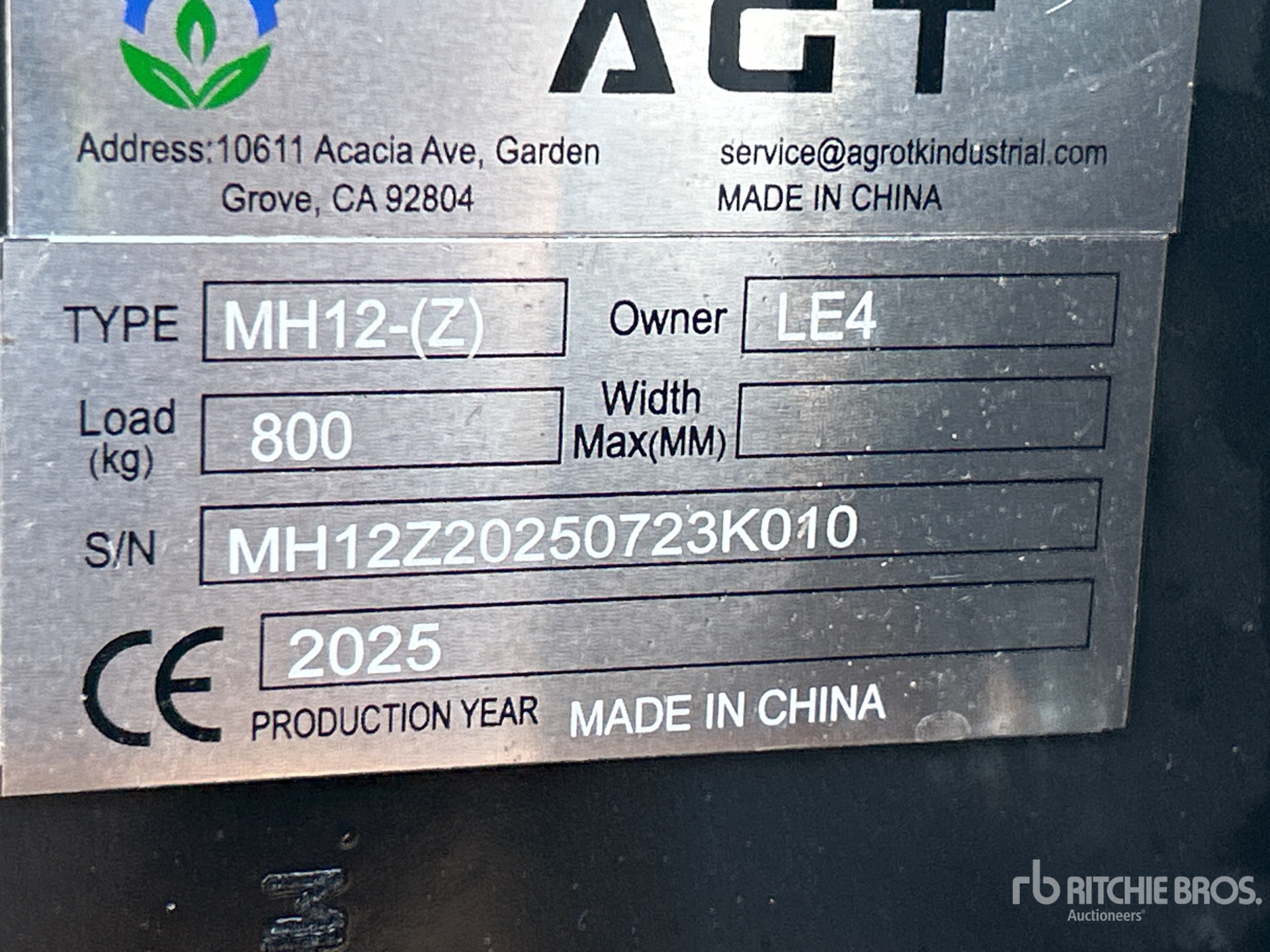 General Appearance with Serial Number / VIN