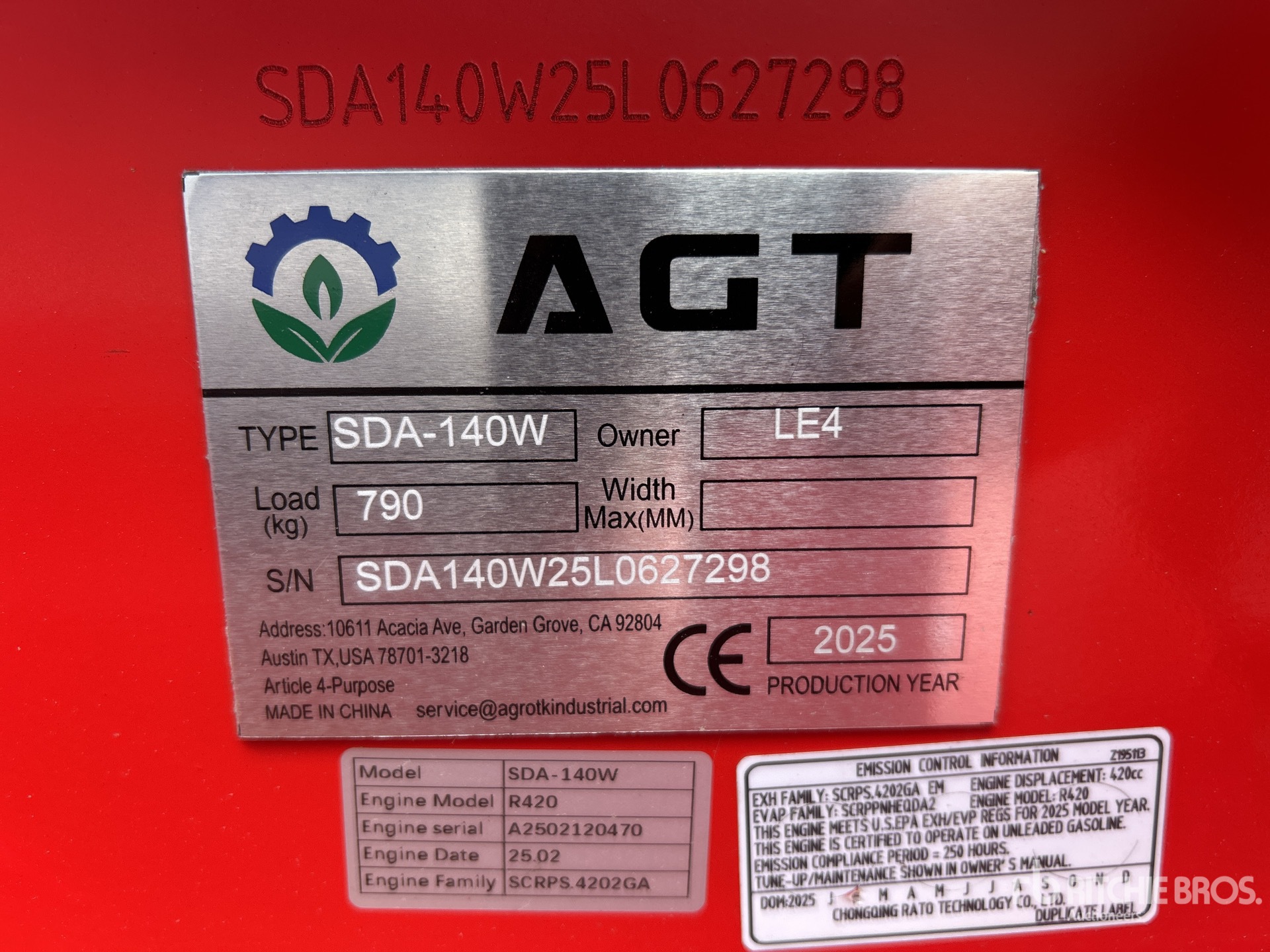 General Appearance with Serial Number / VIN