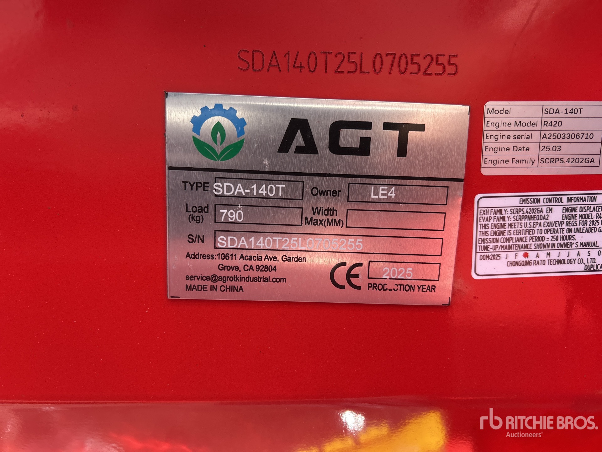 General Appearance with Serial Number / VIN