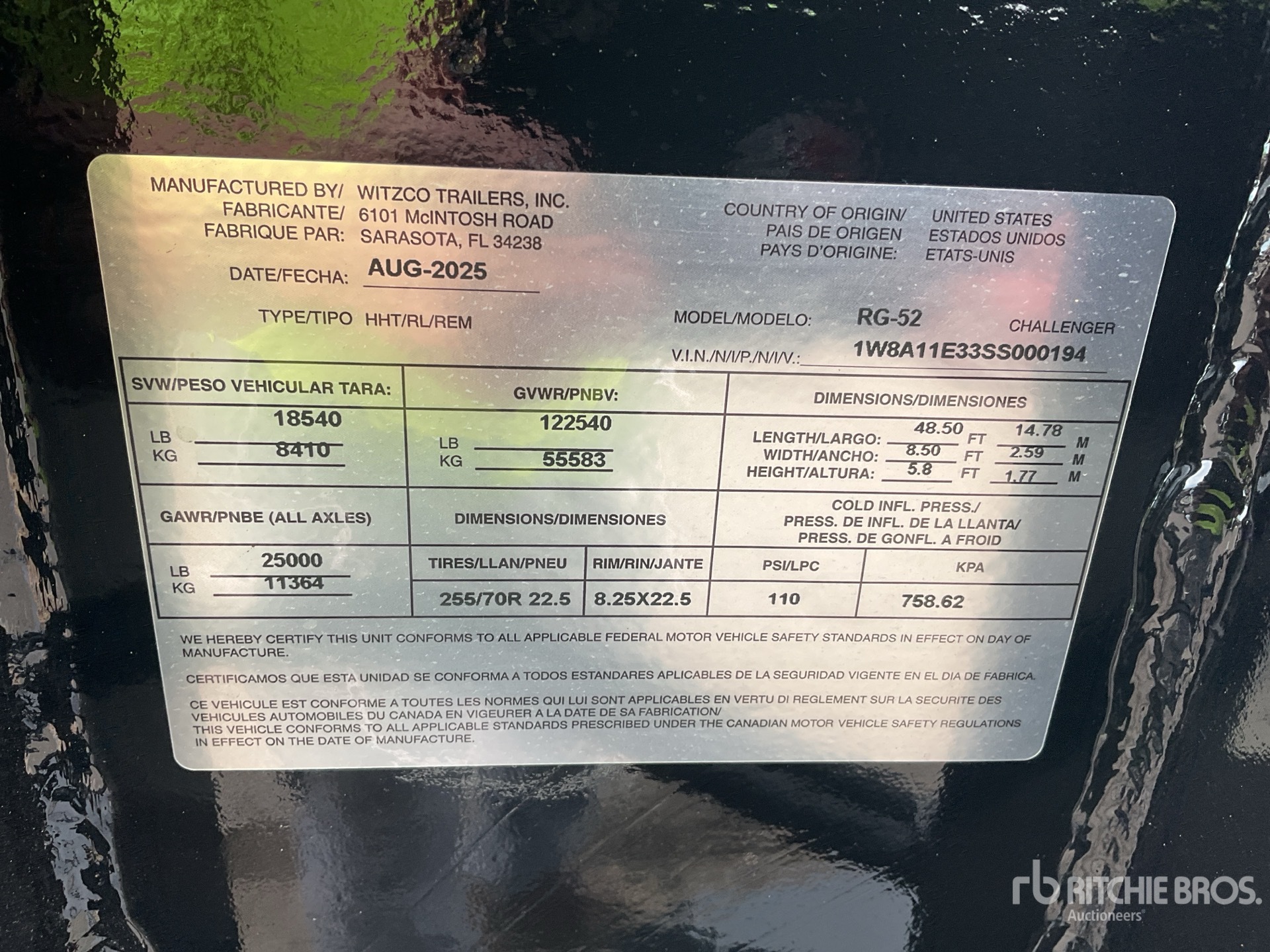 General Appearance with Serial Number / VIN