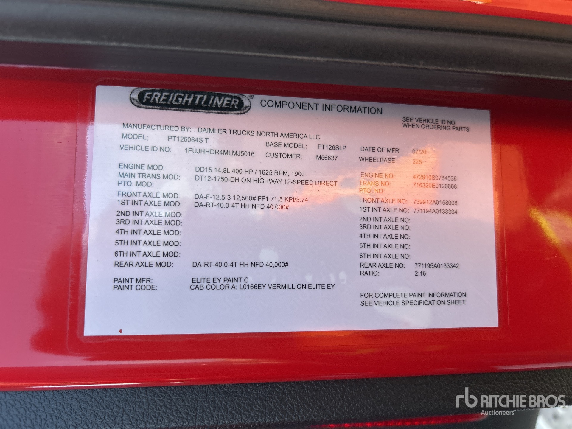 General Appearance with Serial Number / VIN
