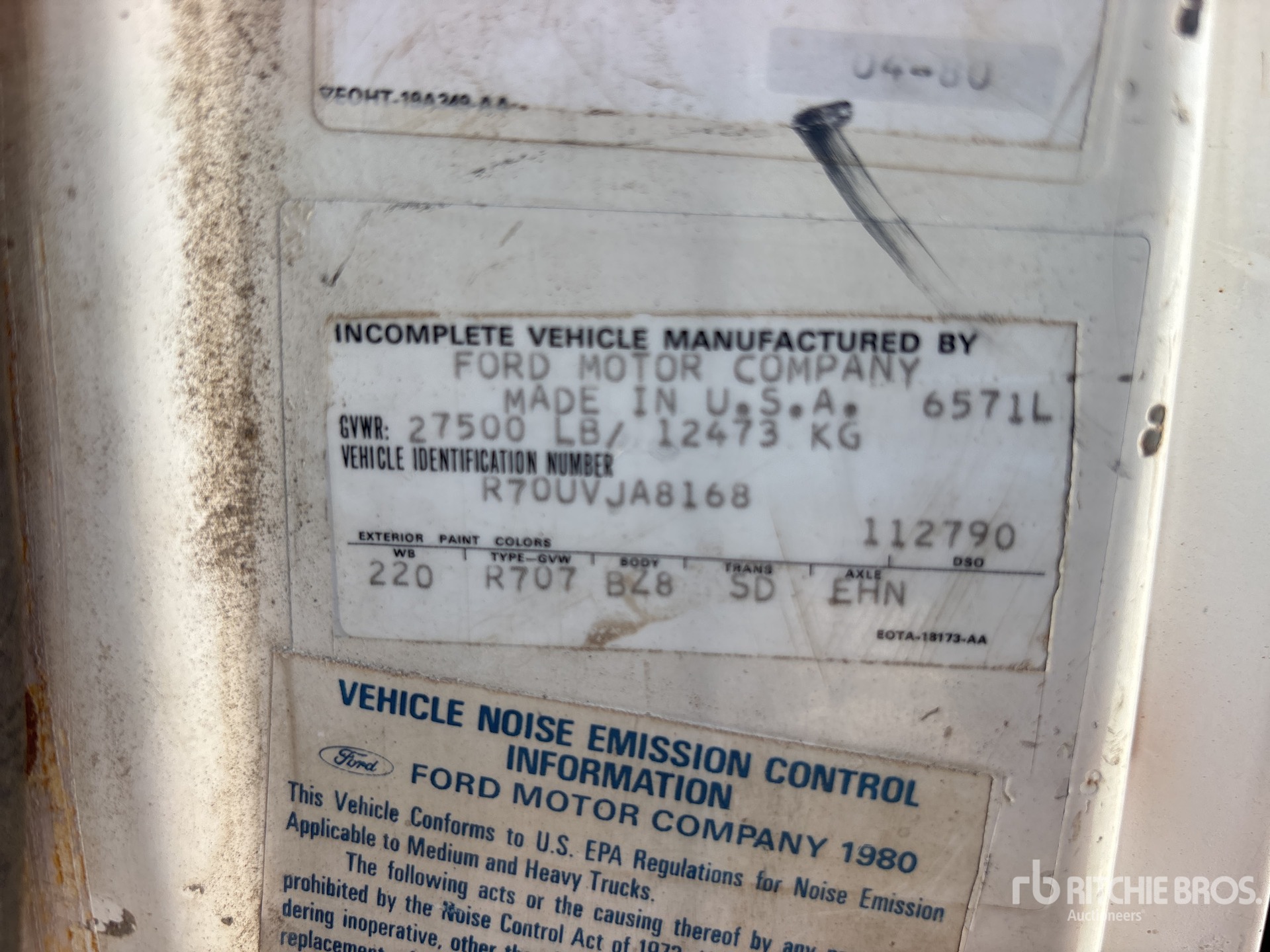 General Appearance with Serial Number / VIN