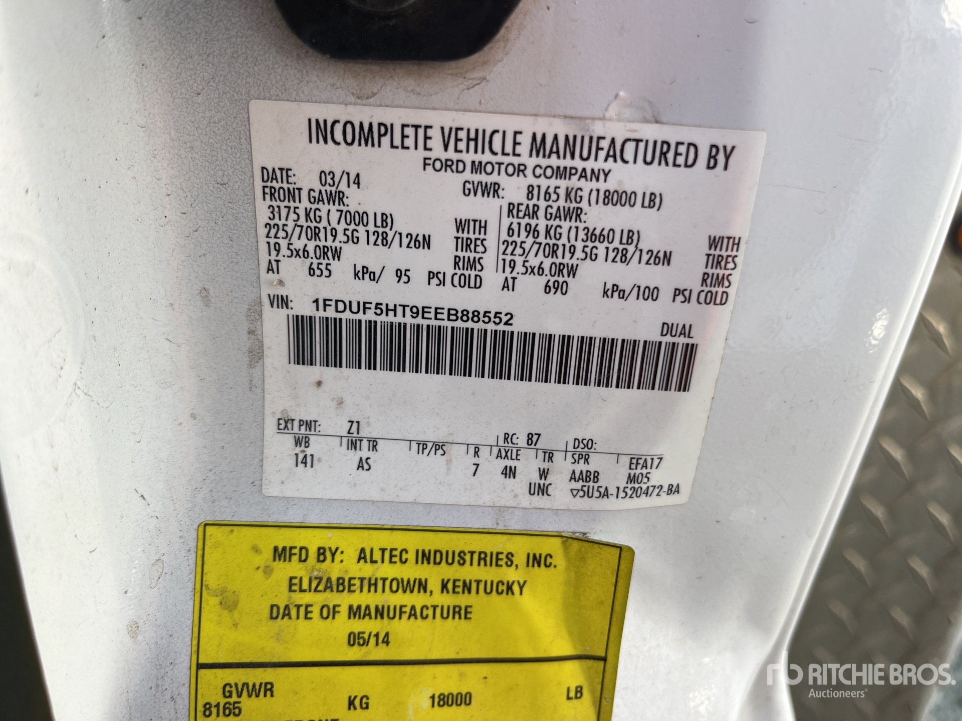 General Appearance with Serial Number / VIN