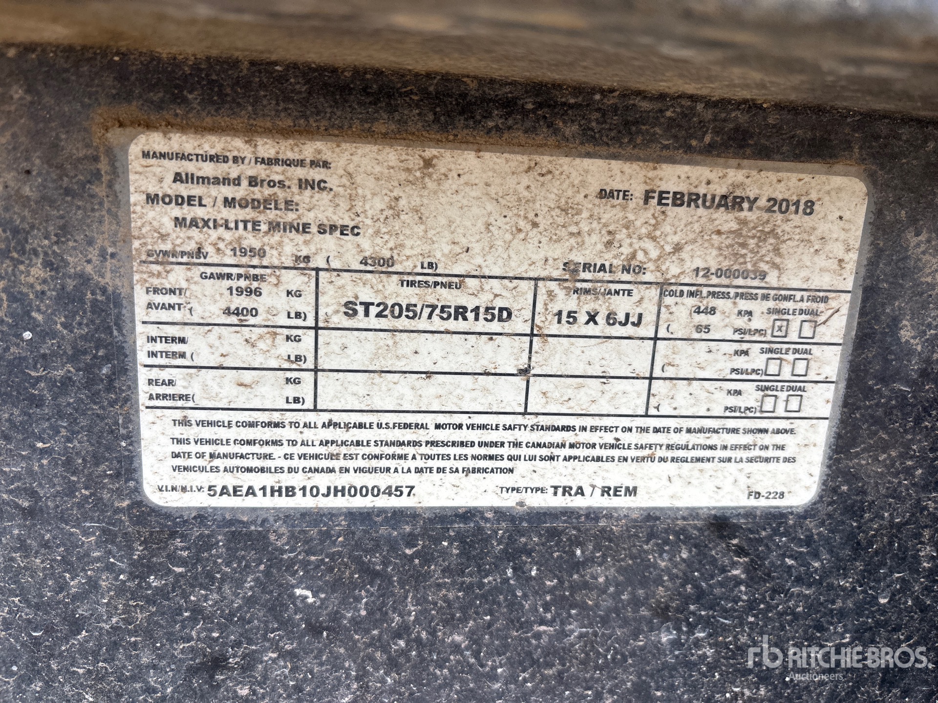 General Appearance with Serial Number / VIN