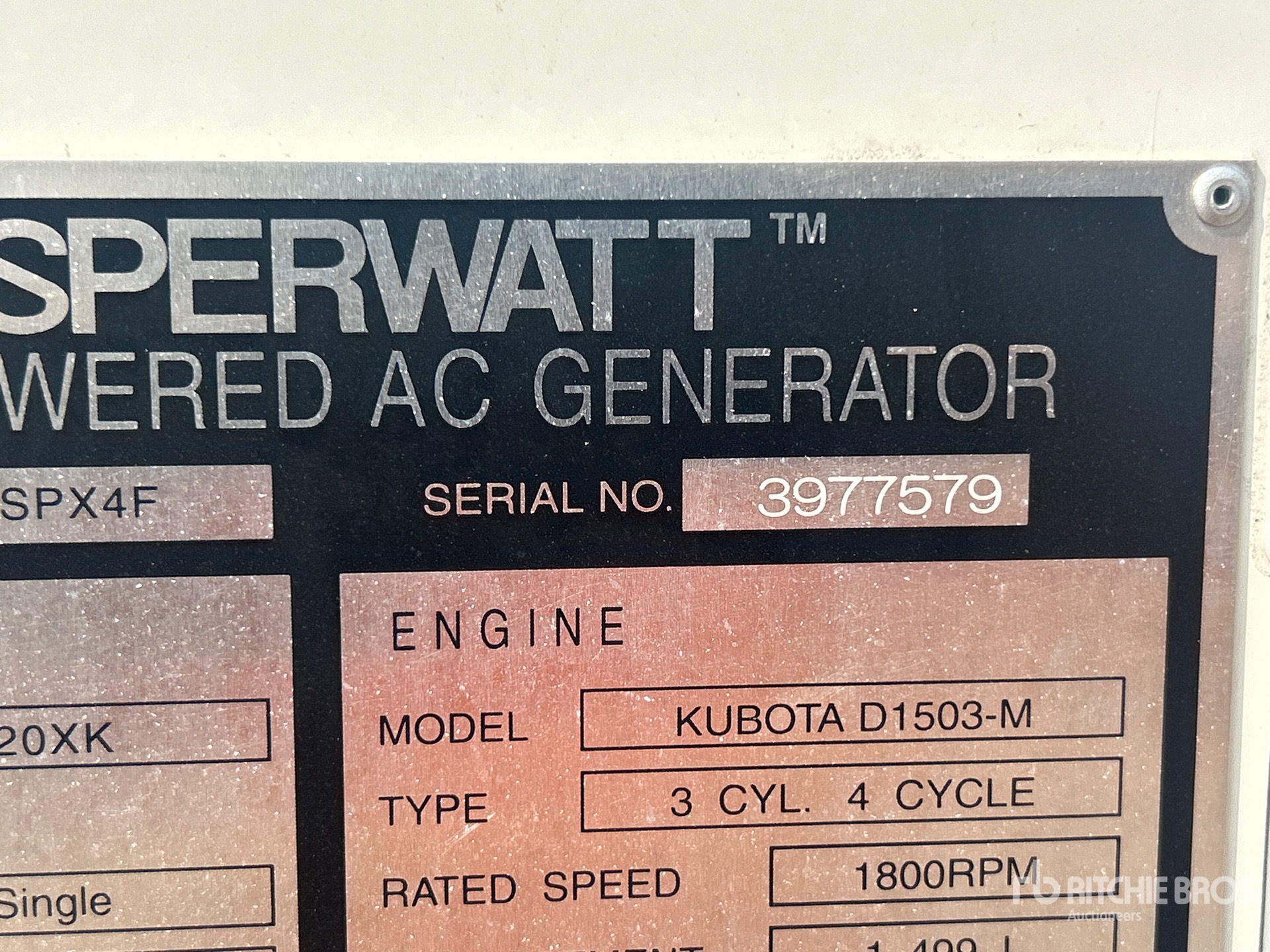 General Appearance with Unit Serial Number