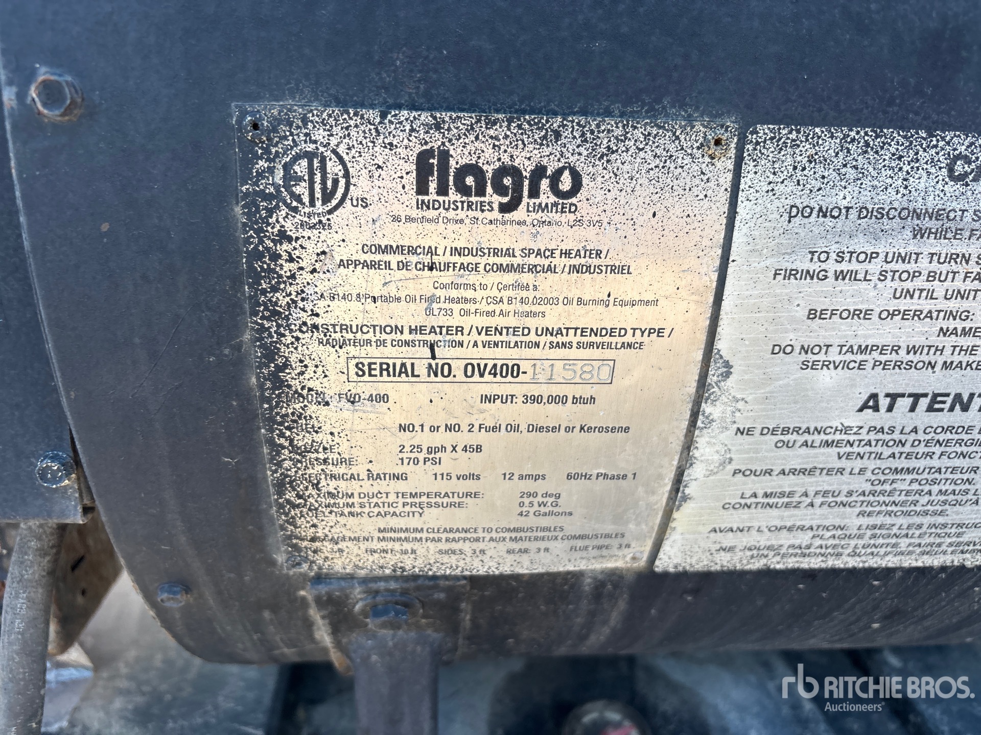 General Appearance with Serial Number / VIN
