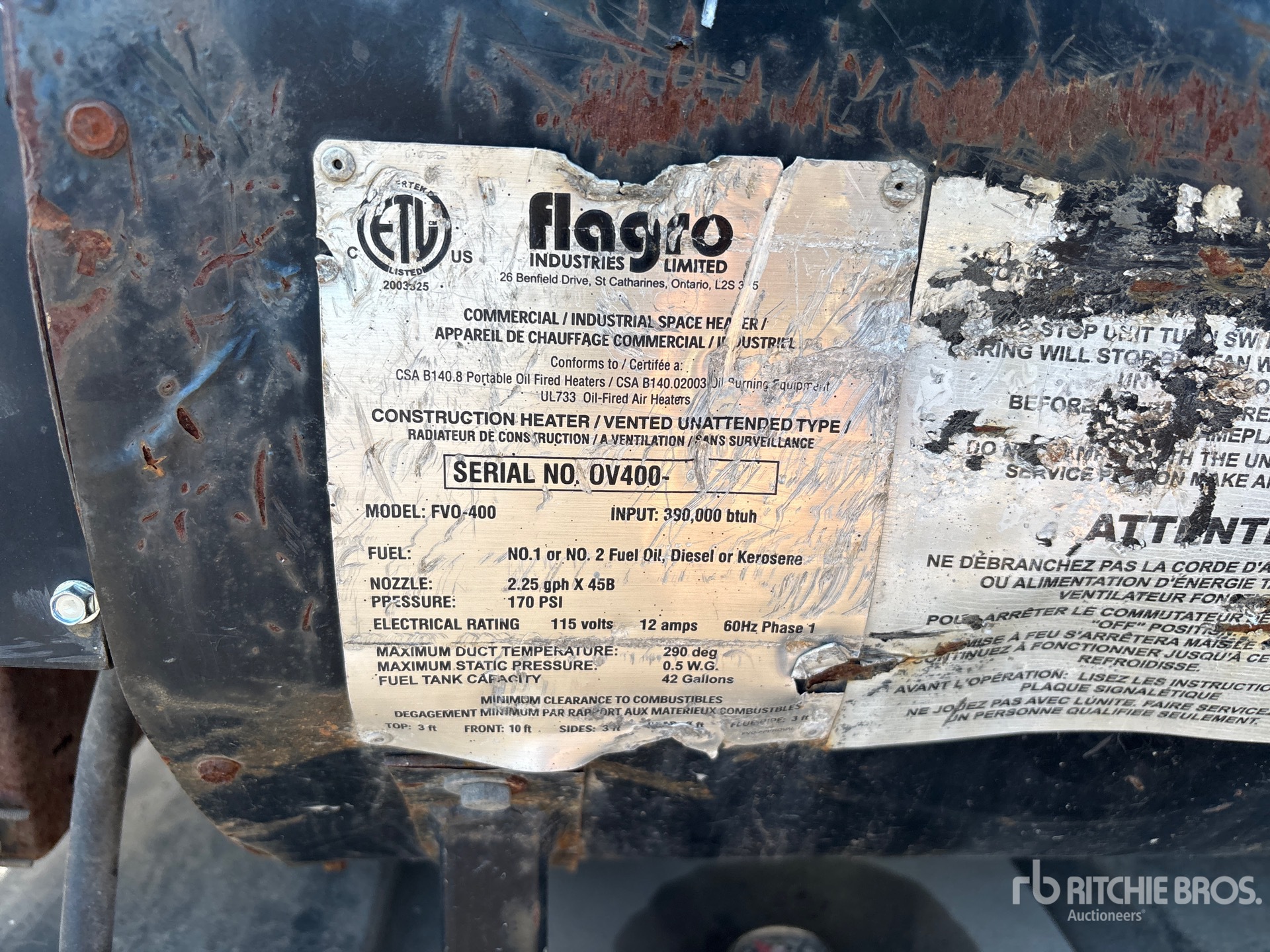 General Appearance with Serial Number / VIN