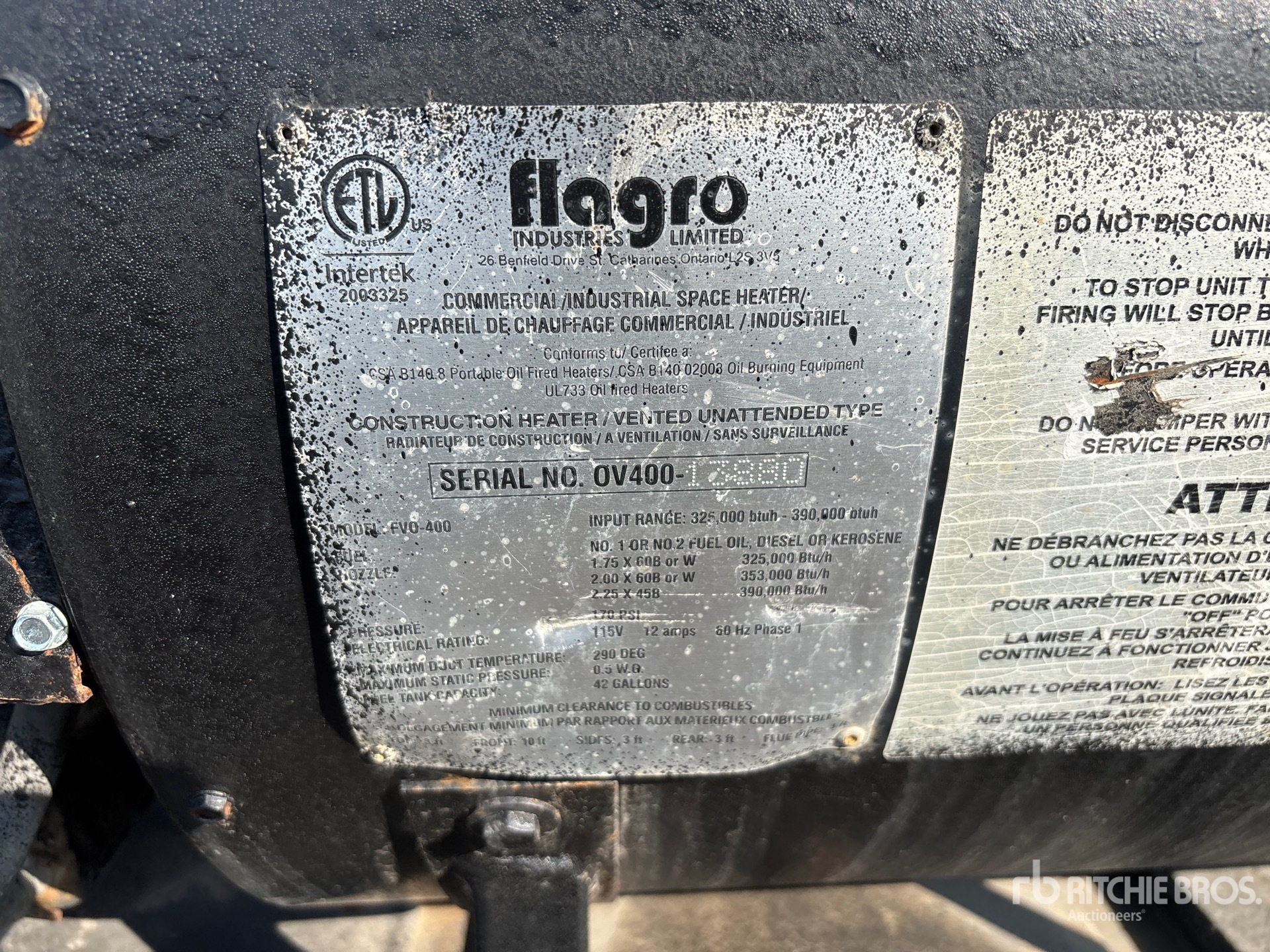 General Appearance with Serial Number / VIN