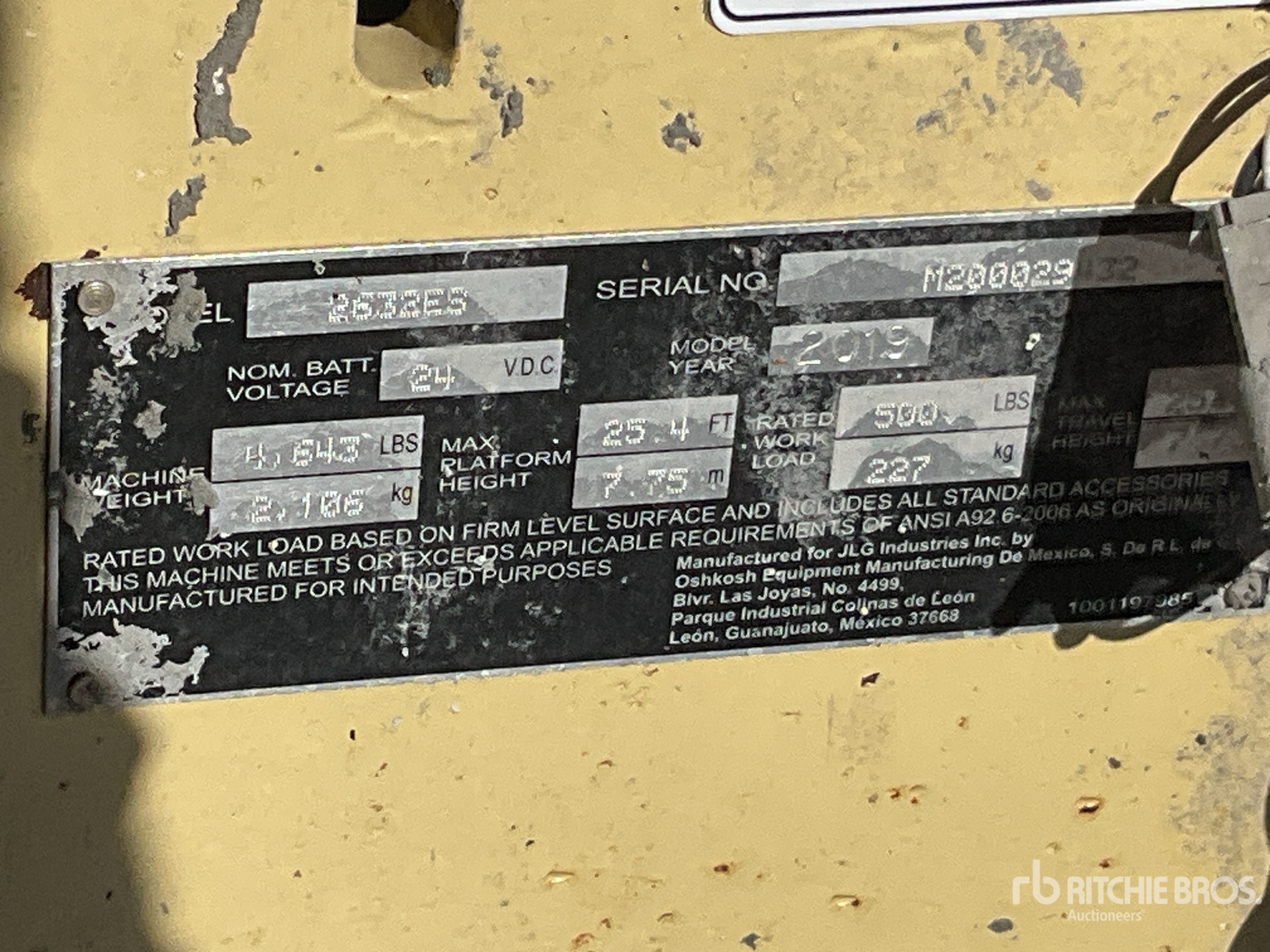 General Appearance with Serial Number / VIN