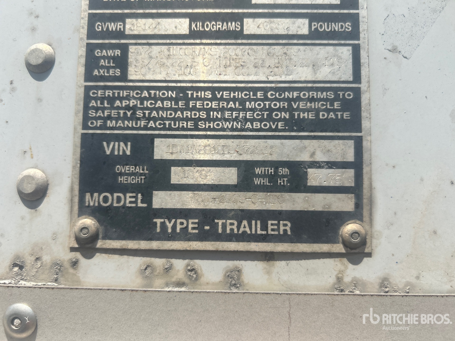 General Appearance with Serial Number / VIN