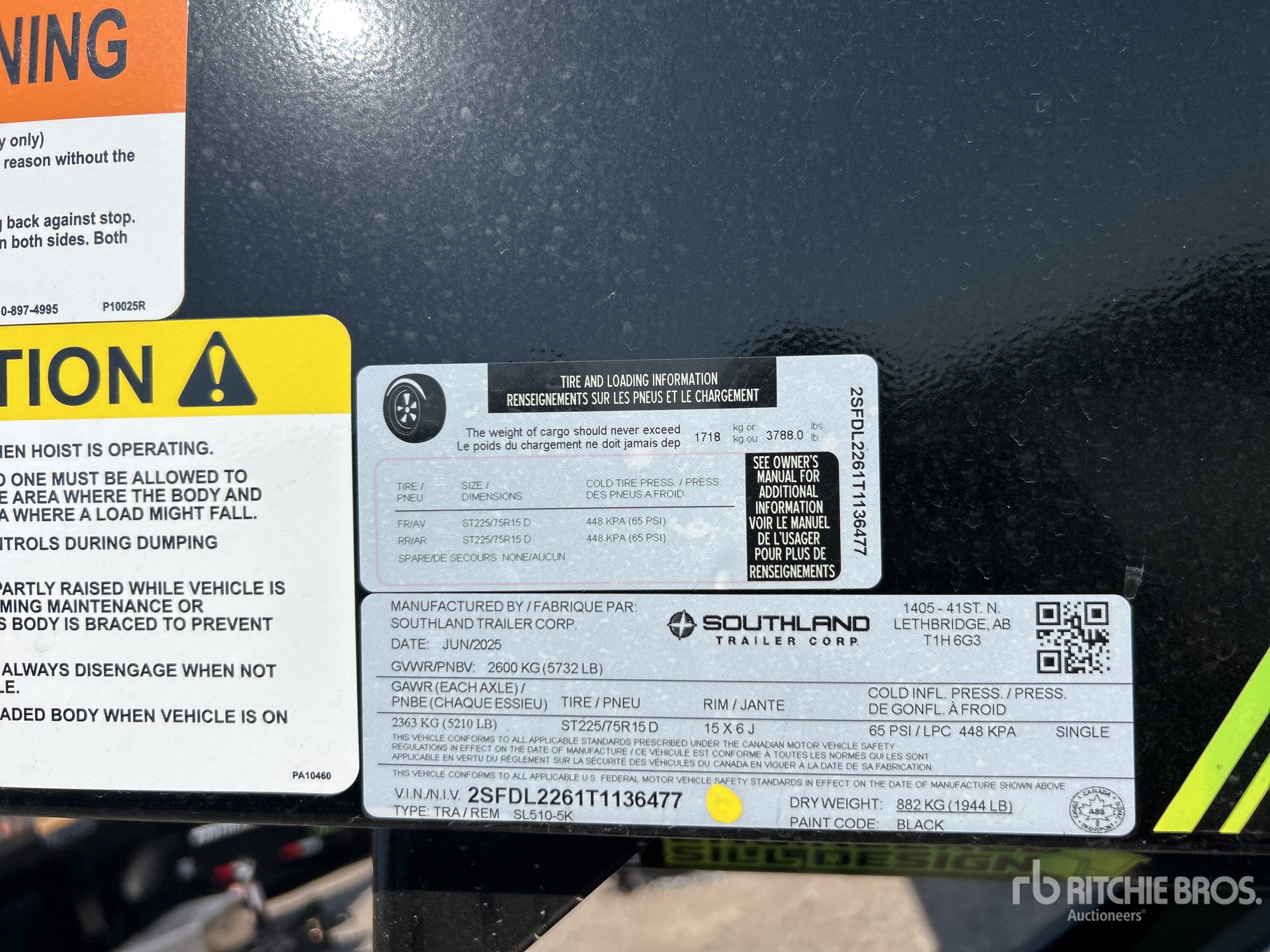 General Appearance with Serial Number / VIN