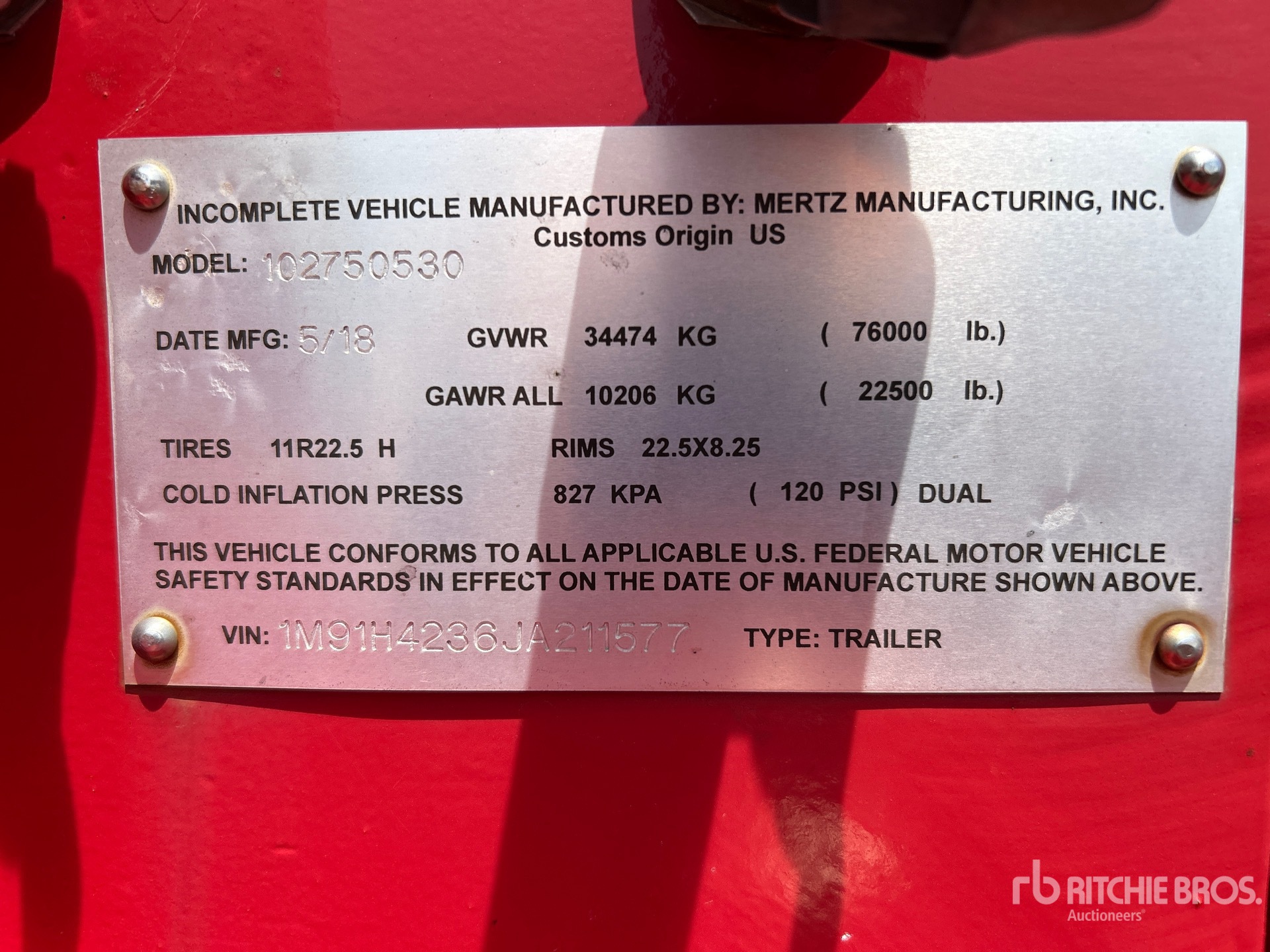 General Appearance with Serial Number / VIN