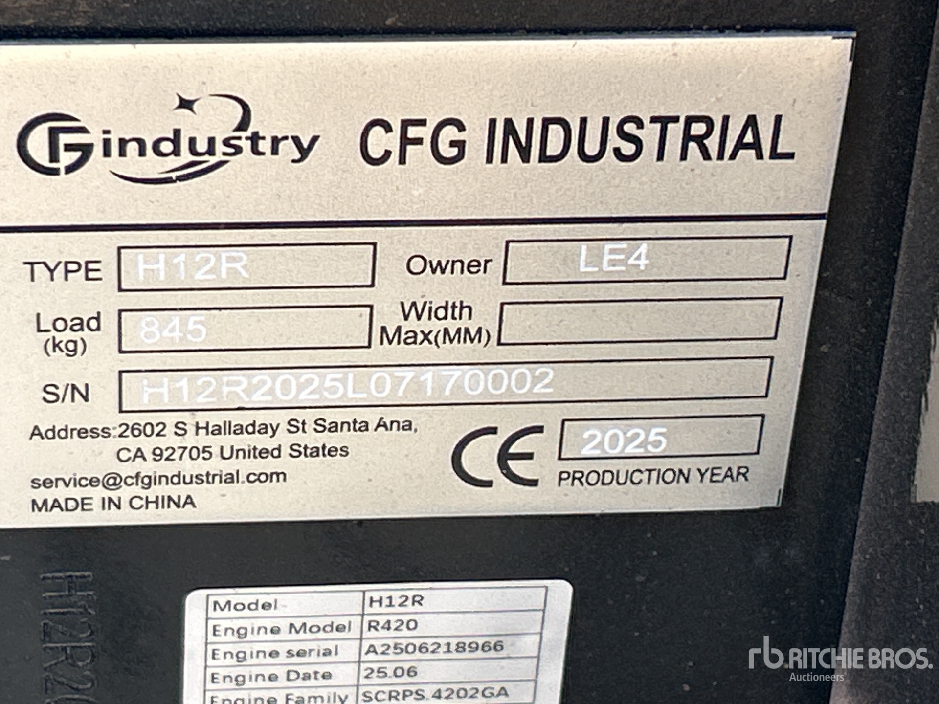 General Appearance with Serial Number / VIN