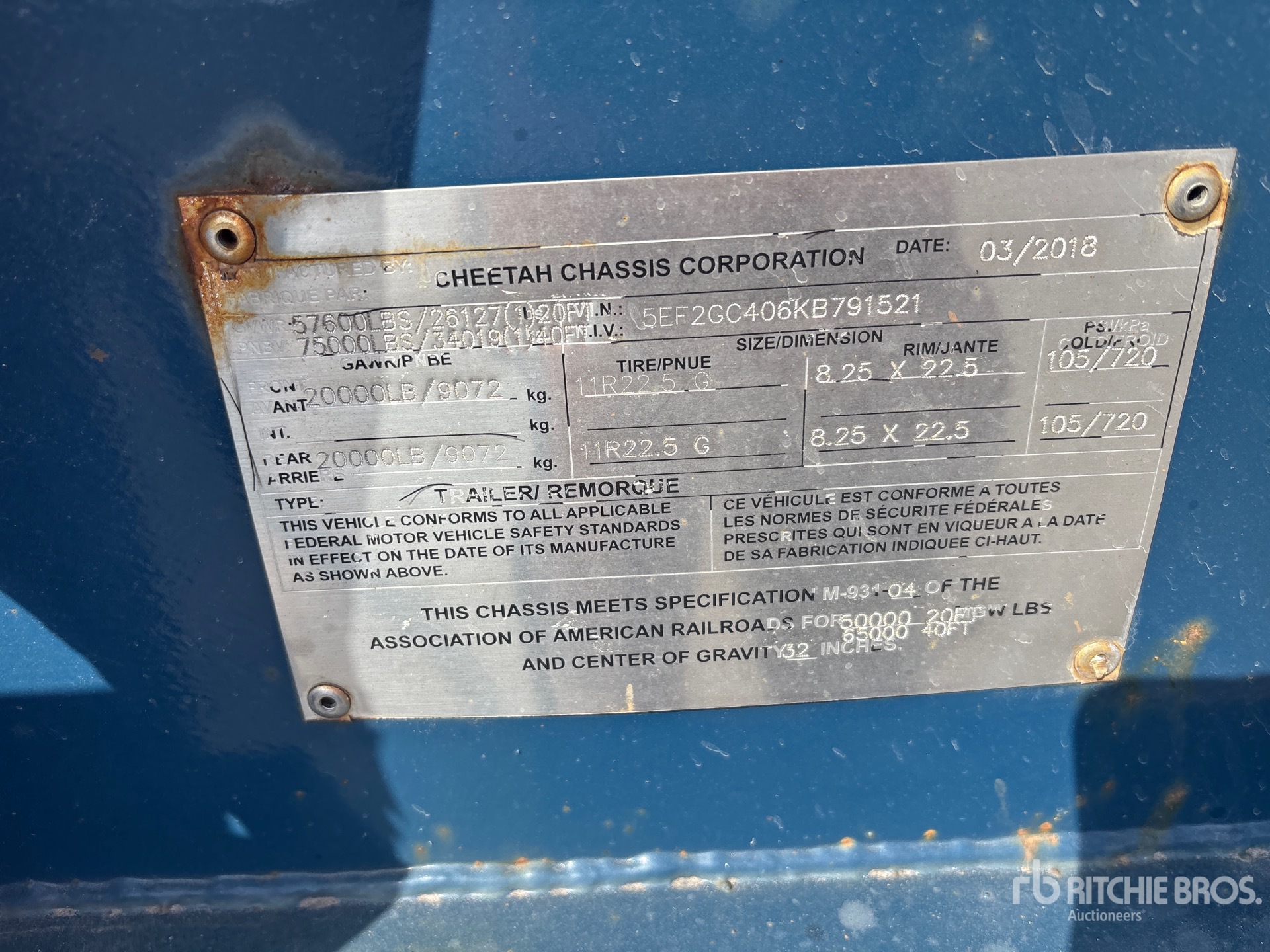General Appearance with Serial Number / VIN