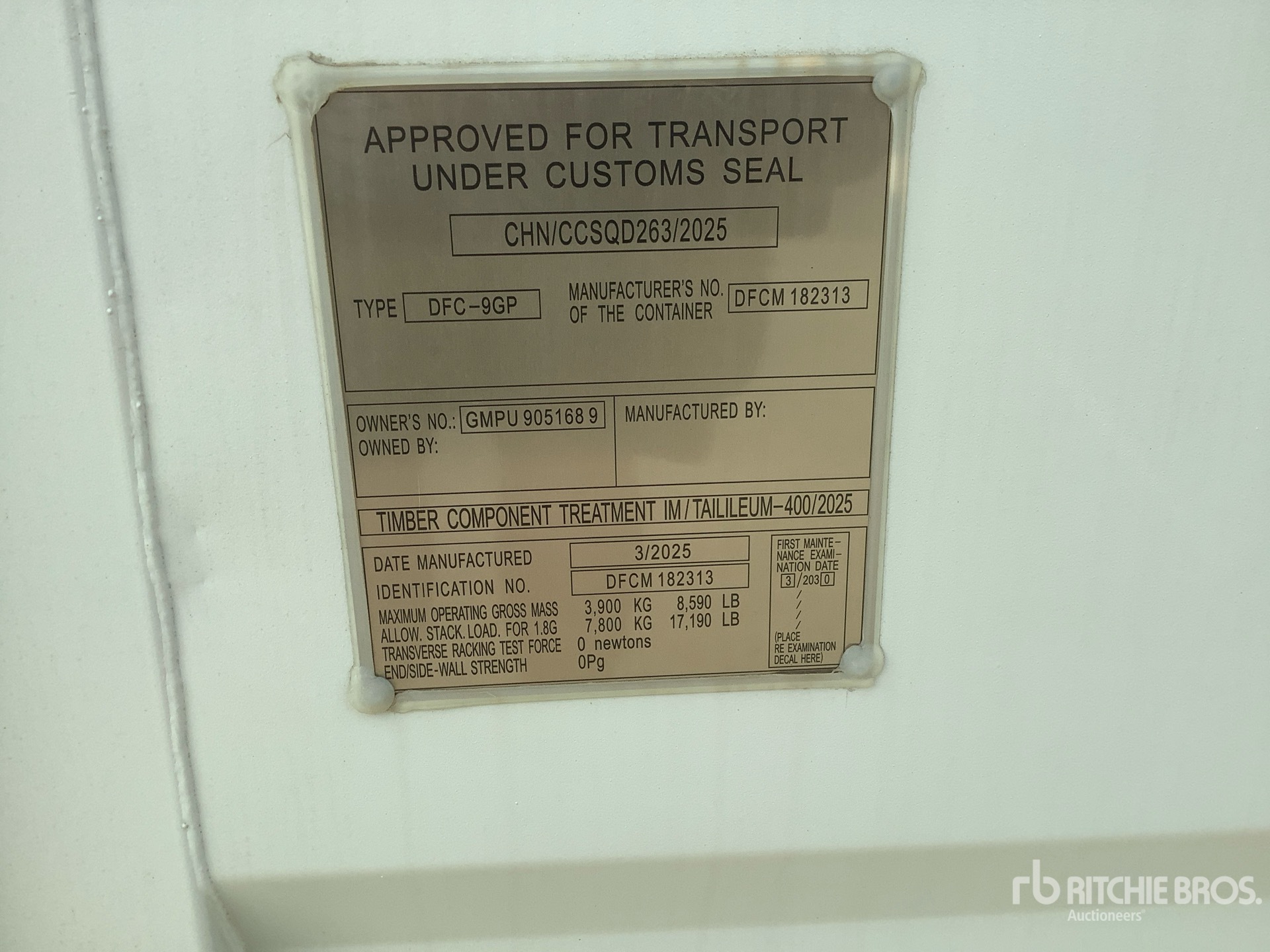 General Appearance with Serial Number / VIN