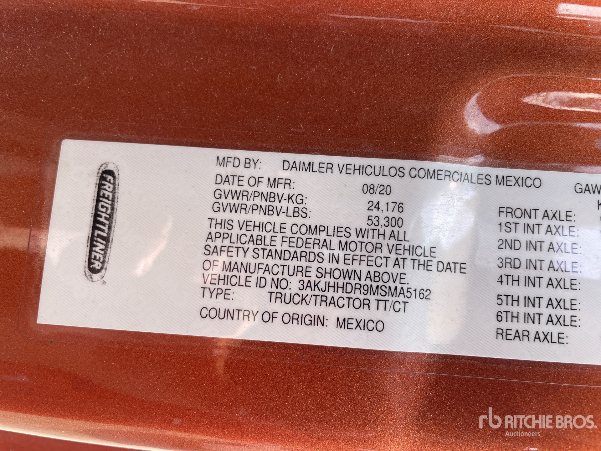 General Appearance with Serial Number / VIN