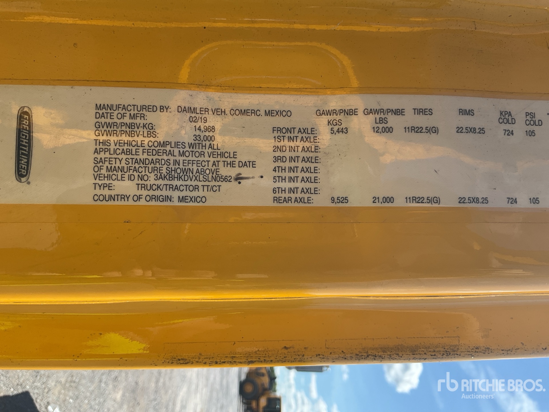 General Appearance with Serial Number / VIN