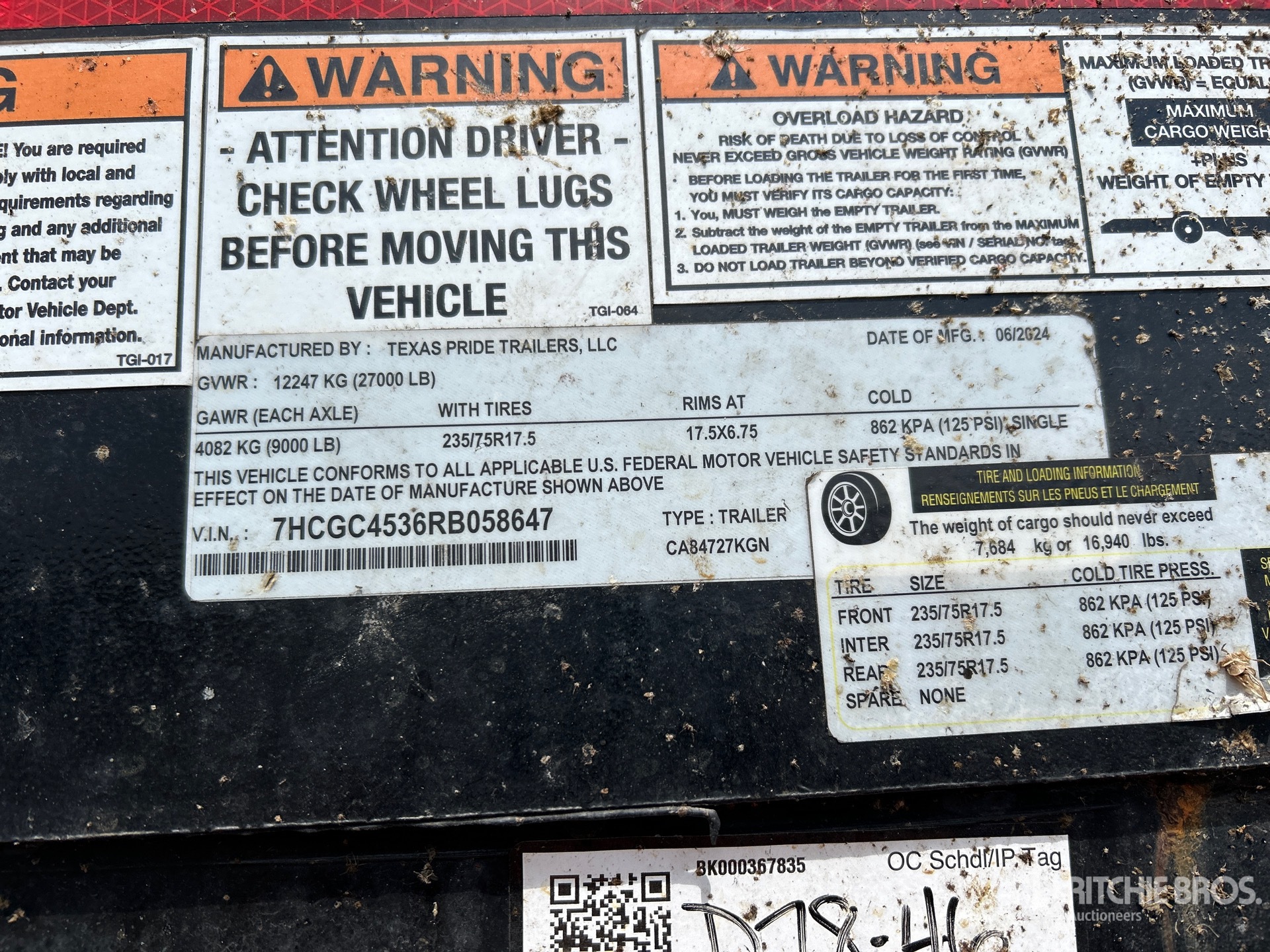 General Appearance with Serial Number / VIN