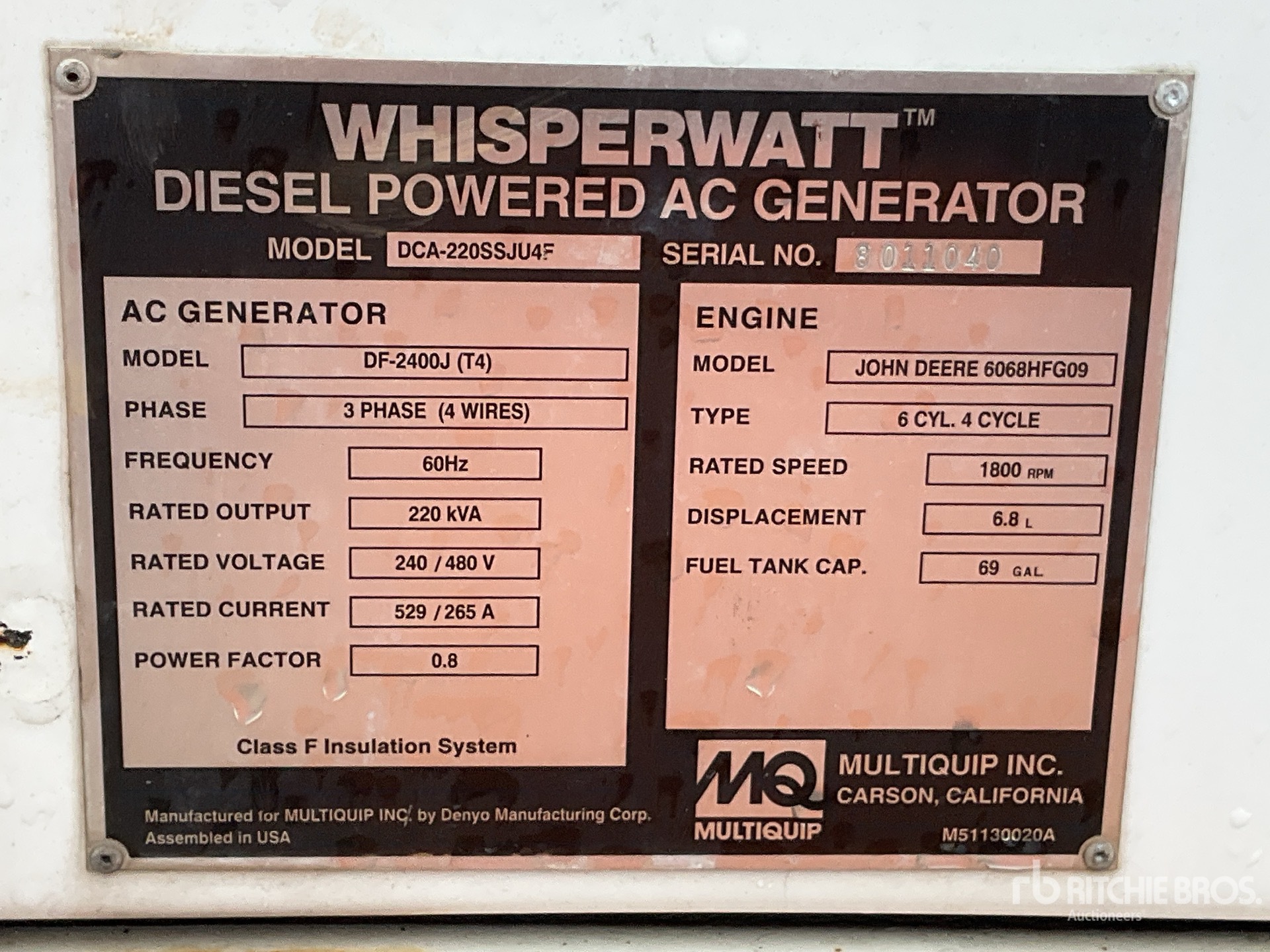 General Appearance with Serial Number / VIN