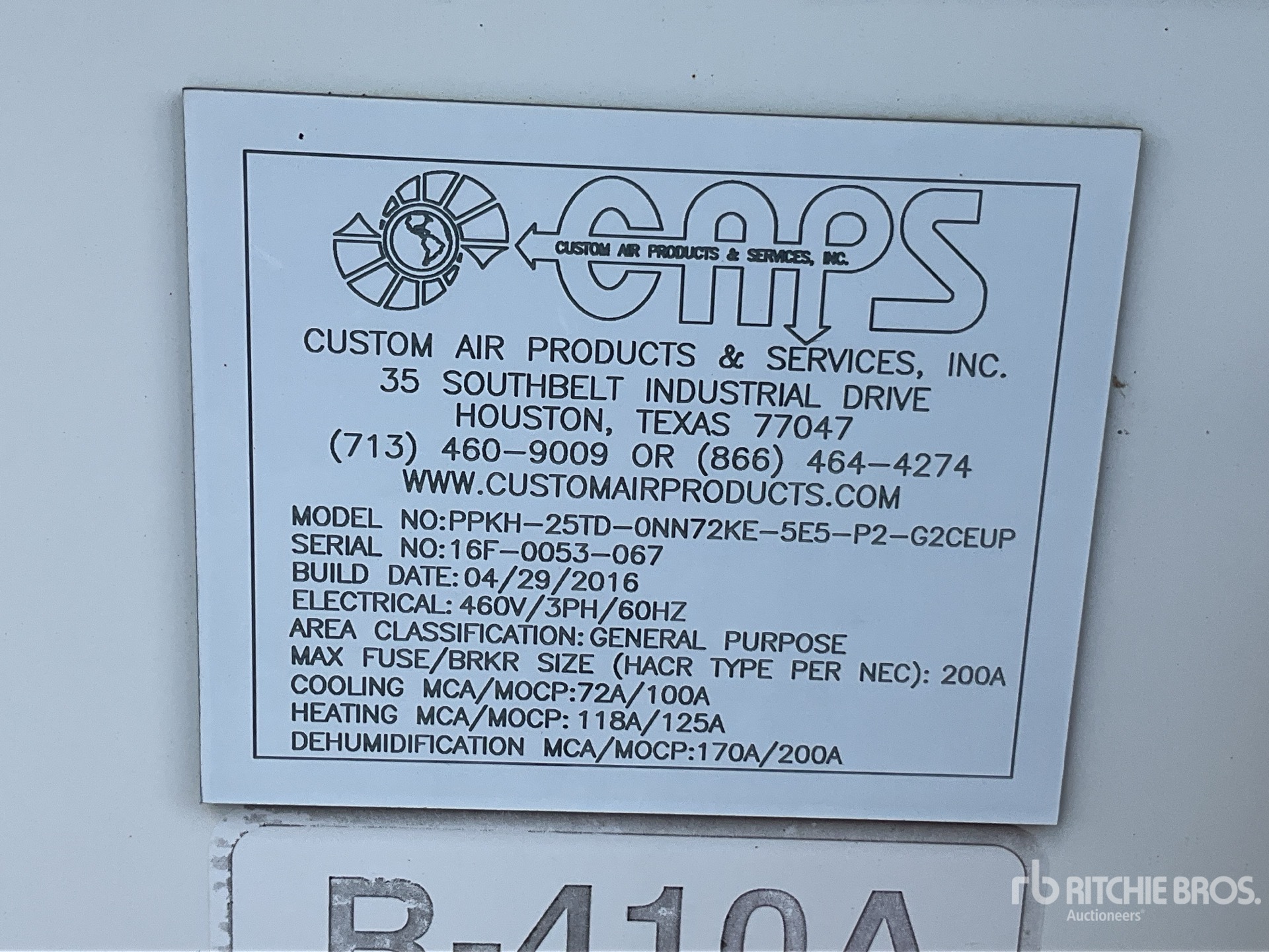 General Appearance with Serial Number / VIN