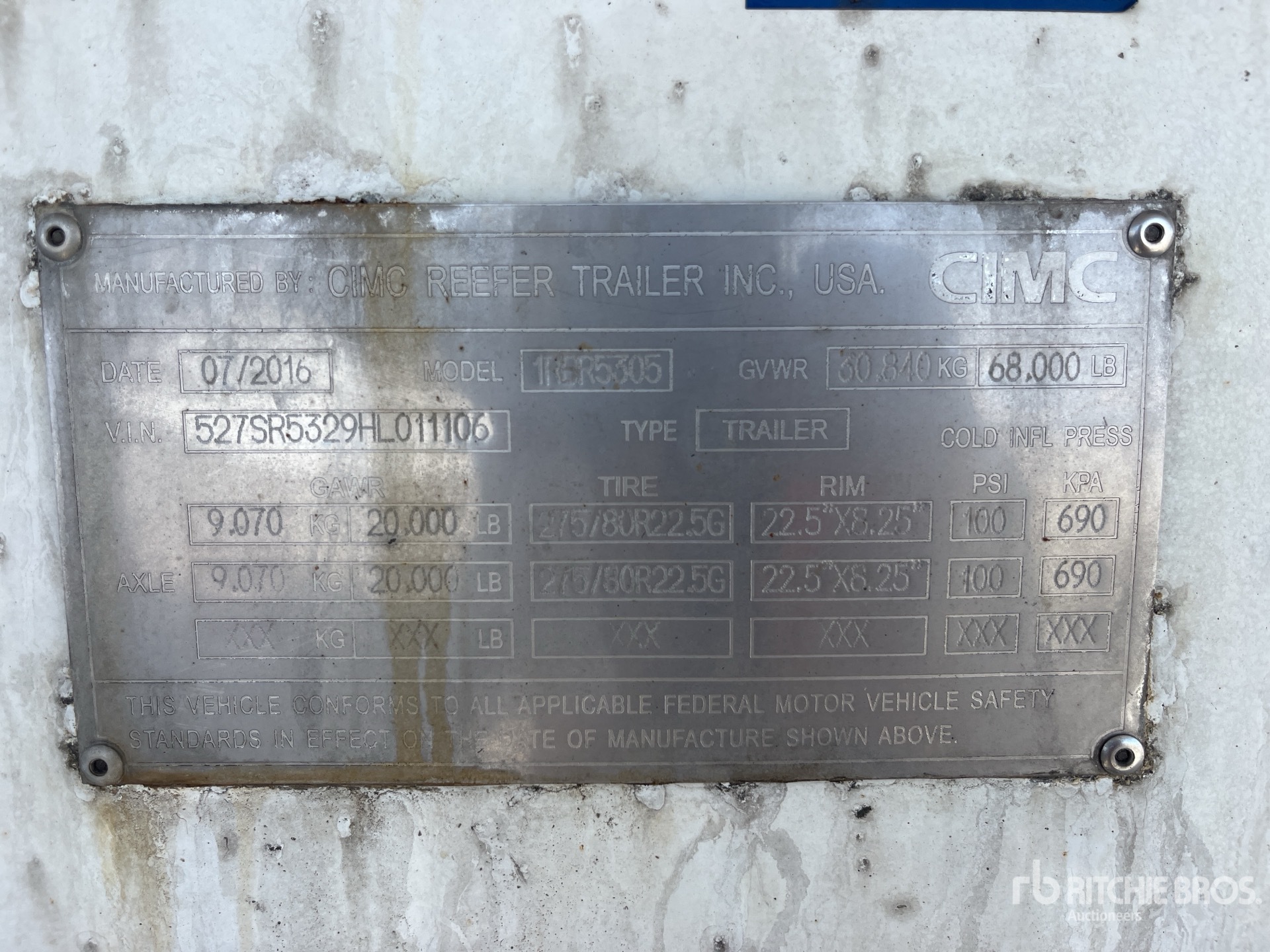 General Appearance with Serial Number / VIN