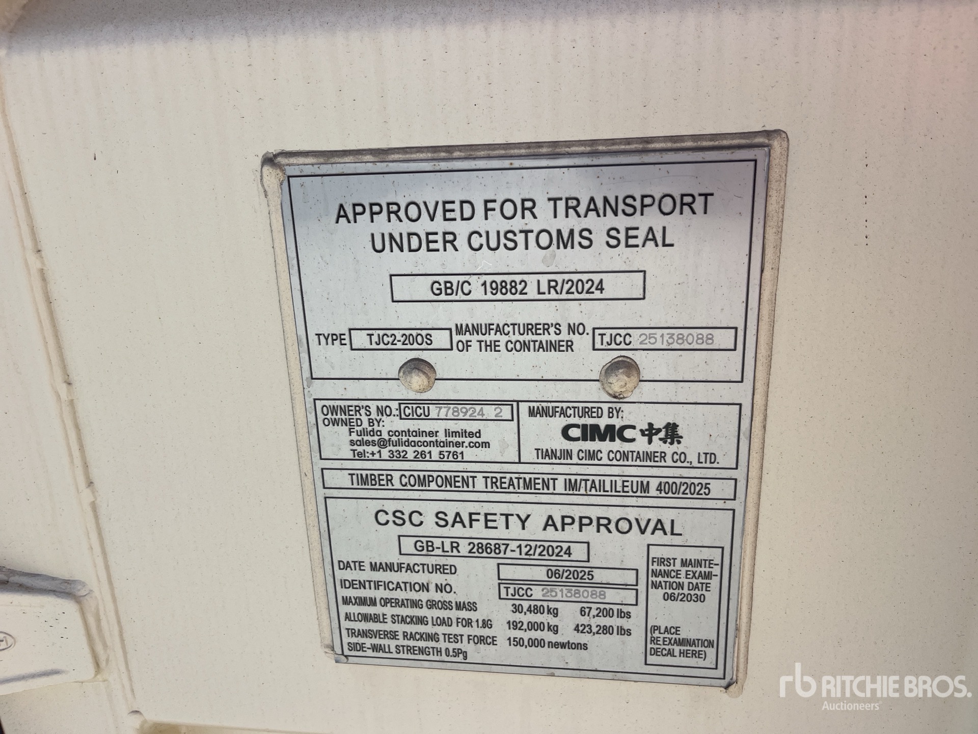 General Appearance with Serial Number / VIN
