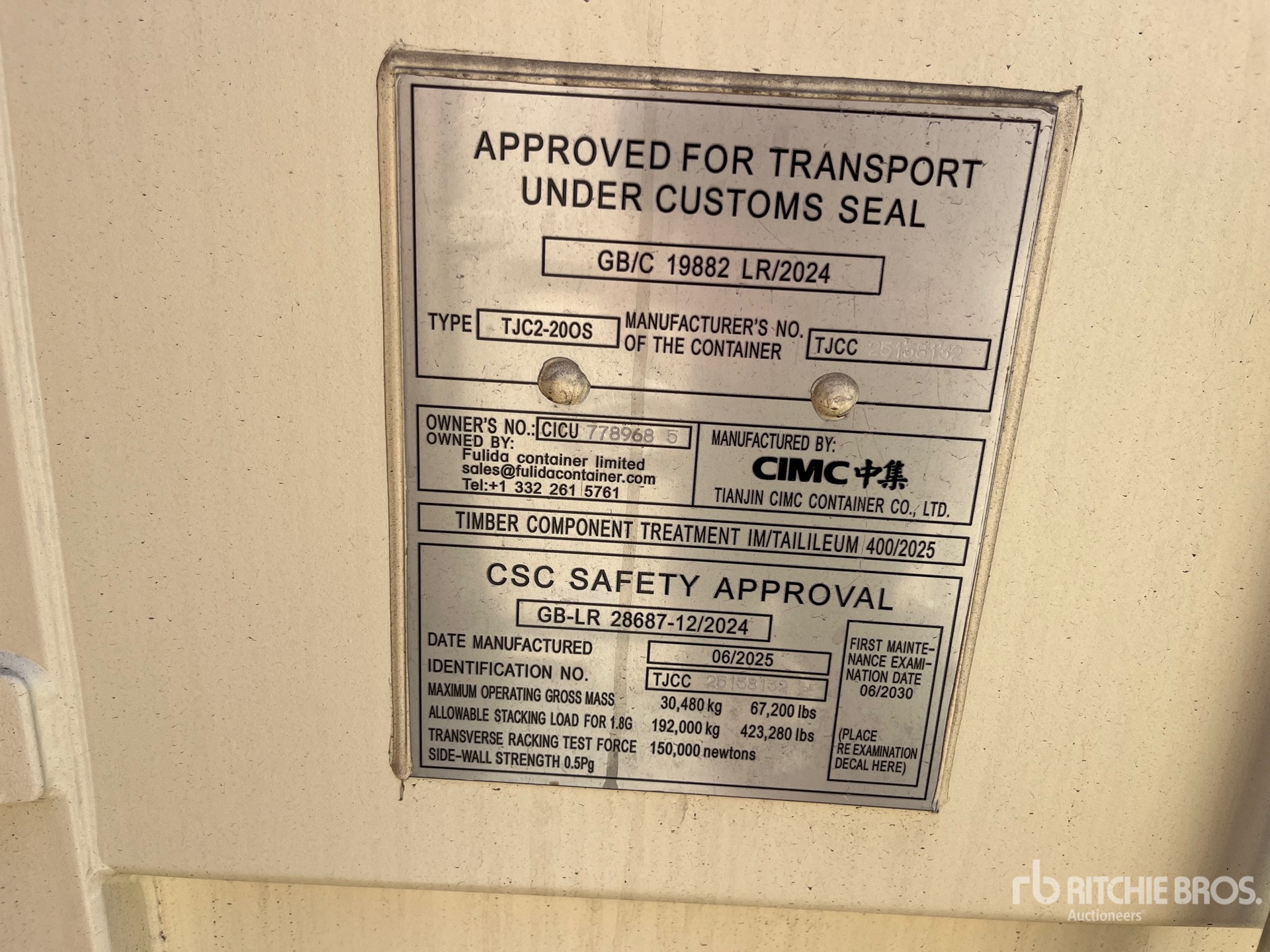 General Appearance with Serial Number / VIN