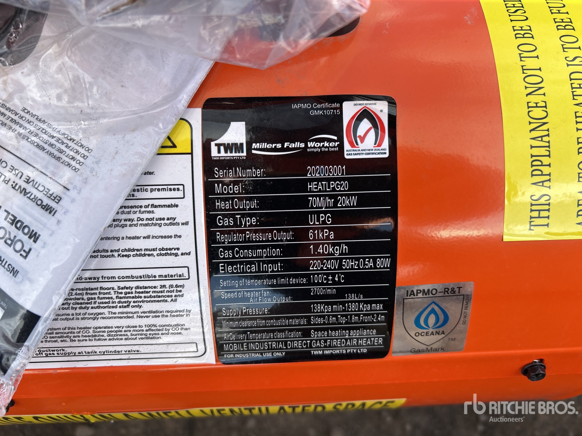General Appearance with Serial Number / VIN