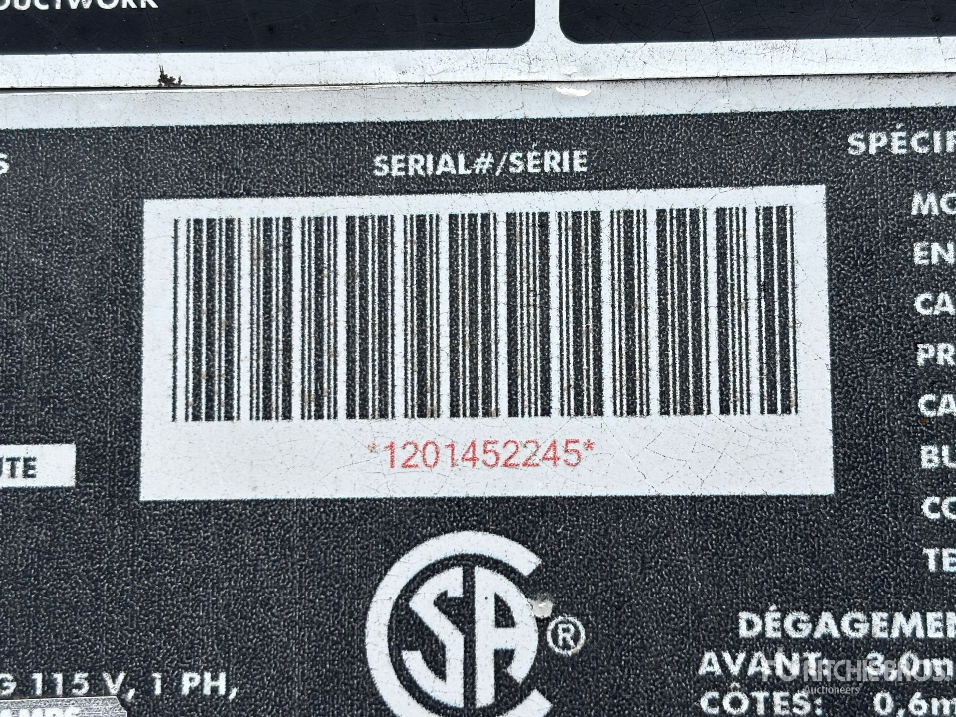 General Appearance with Numero seriale/numero d’identificazione del veicolo (VIN)