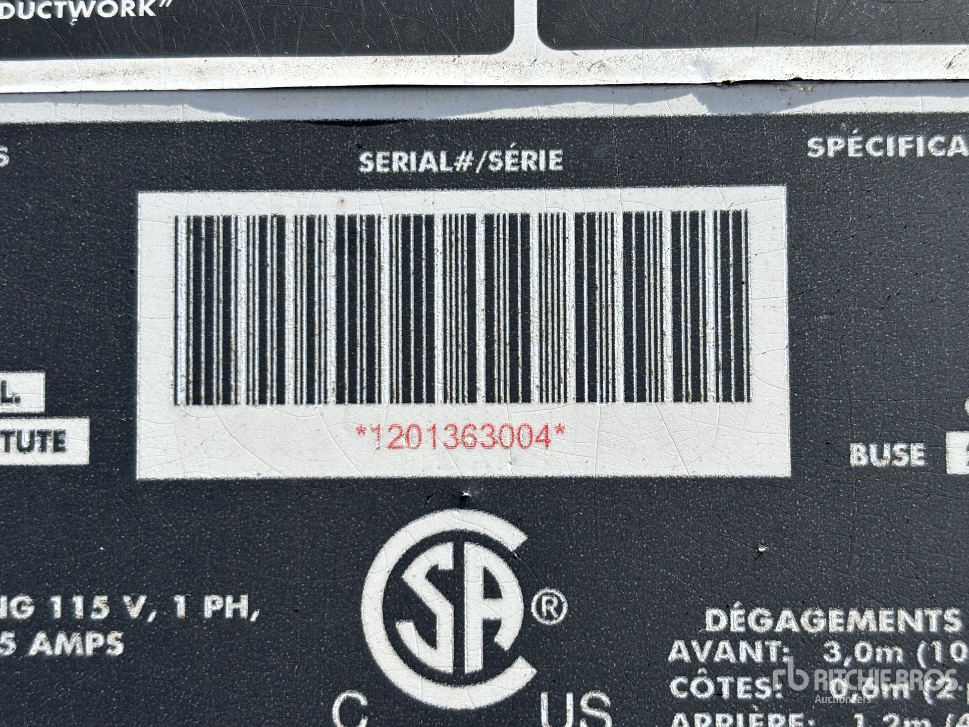 General Appearance with Numero seriale/numero d’identificazione del veicolo (VIN)
