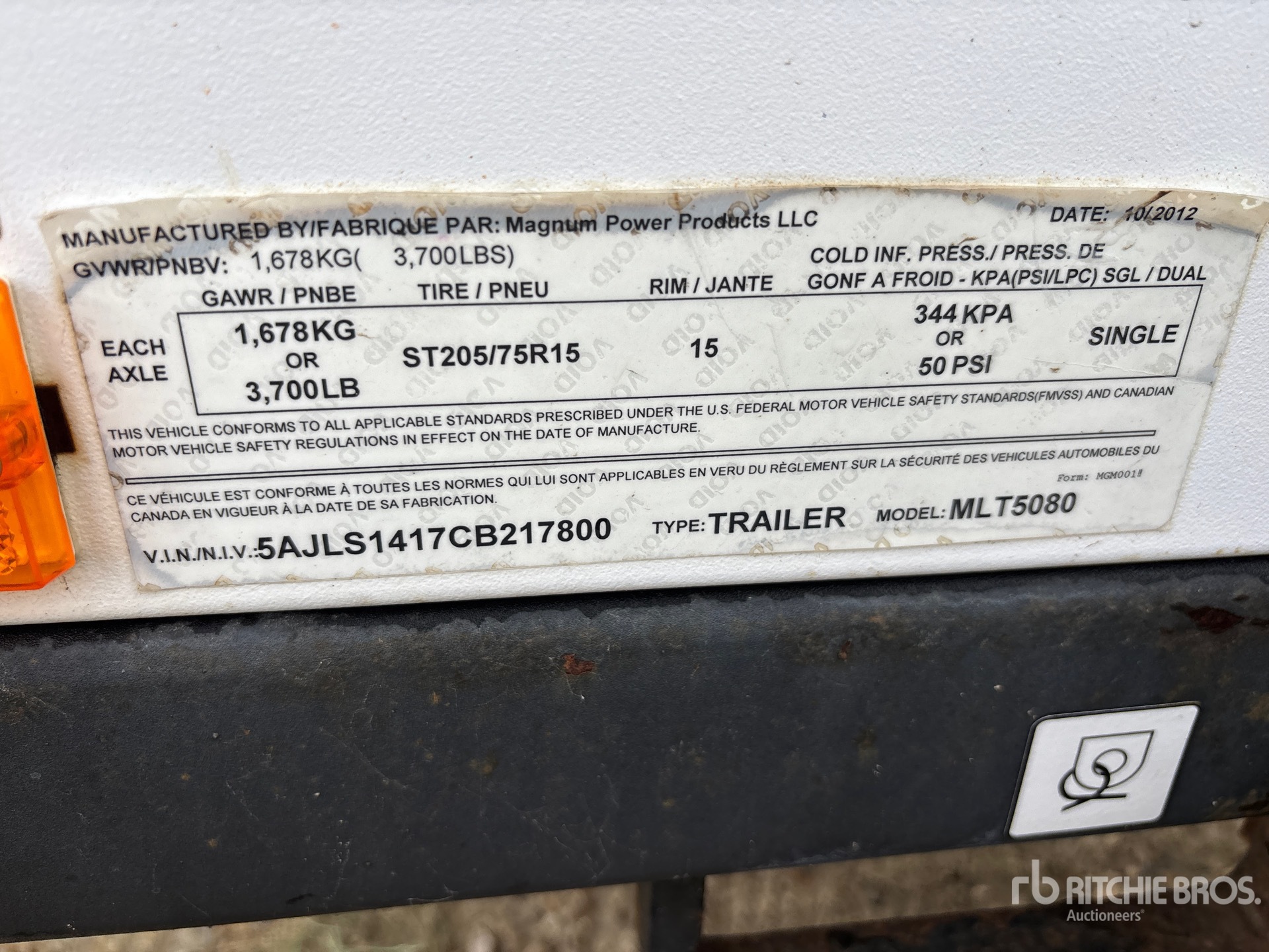 General Appearance with Serial Number / VIN